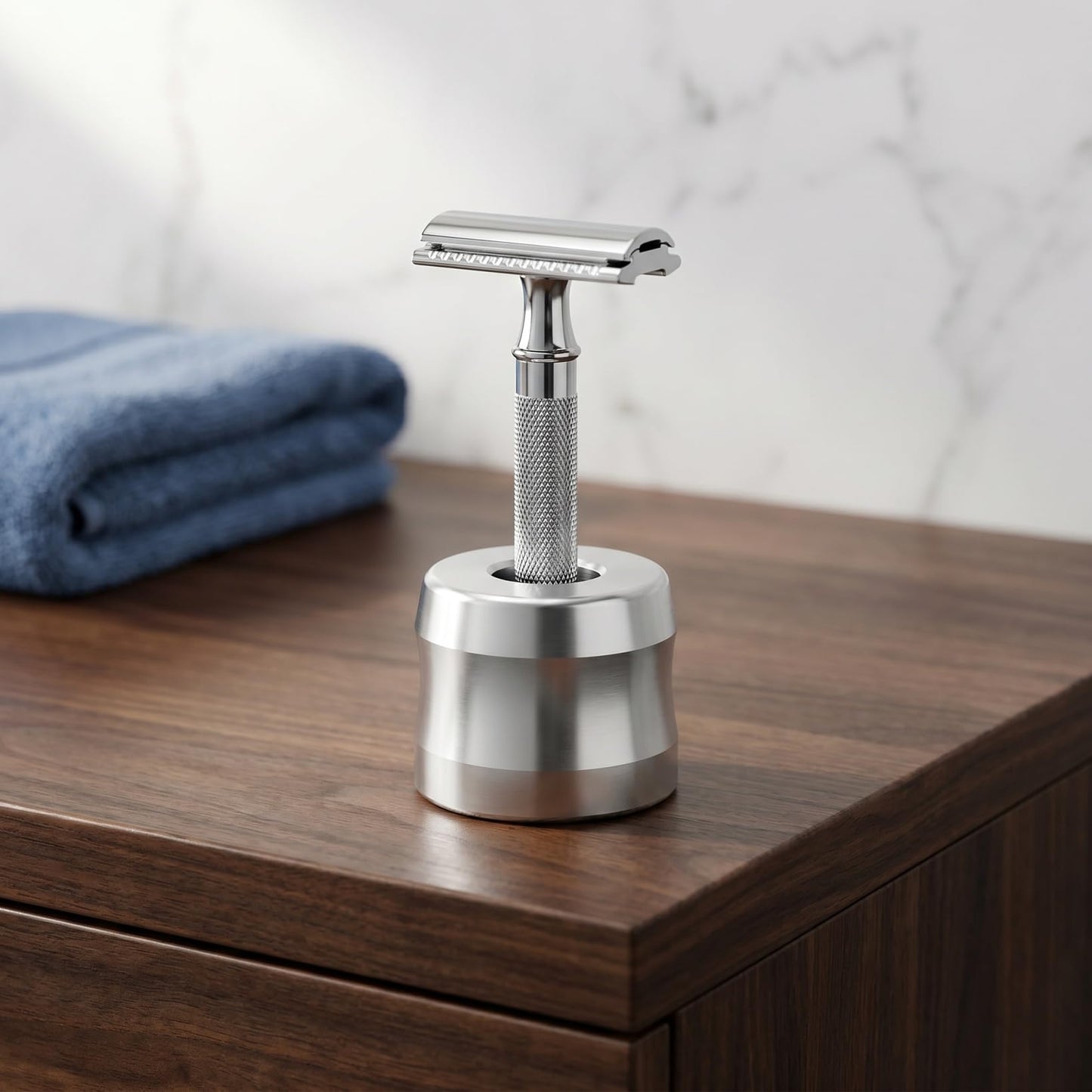 HONMEET Men's Safety Razor Stand Harrys Razor Holder Aluminum Alloy Base Shaver Organizer