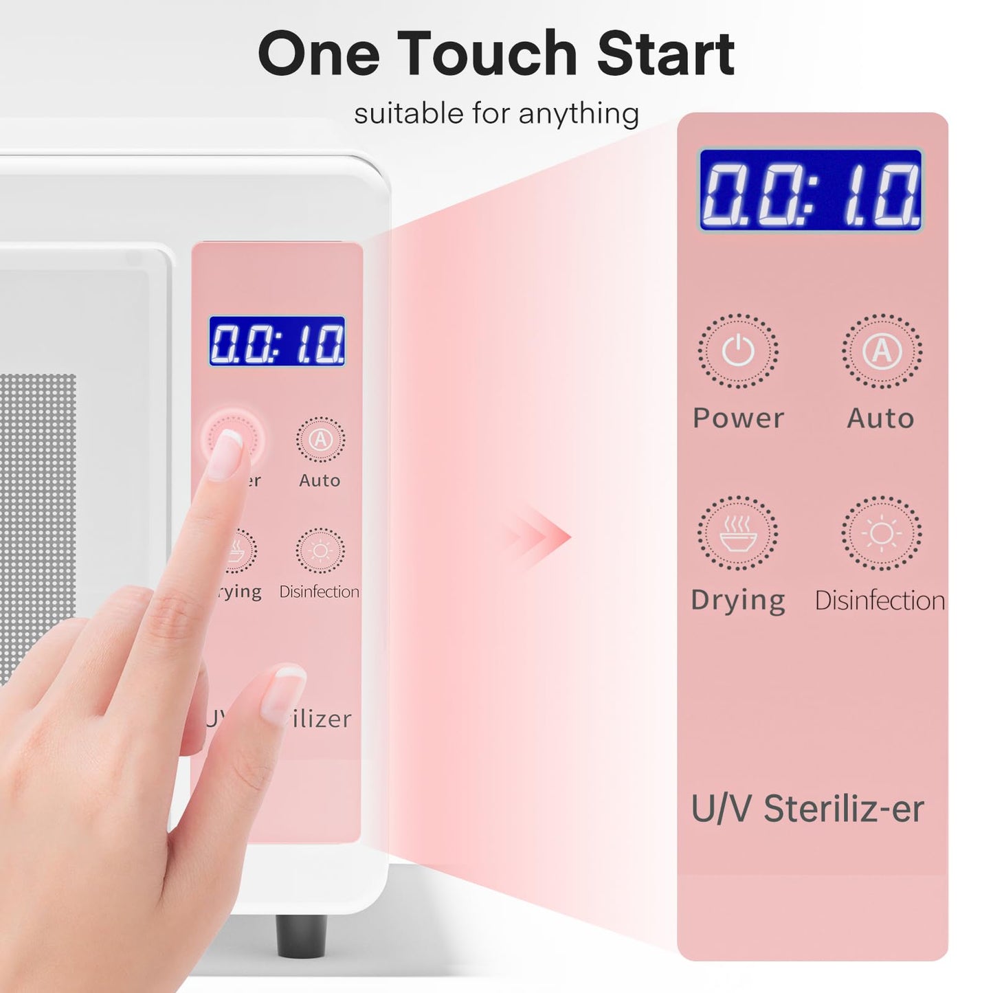 Yofuly 10L Hot Air Cabinet for Nail Tools, Large Capacity Storage Organizer with Shelves, Dryer & Warmer for Salon, Spa, Esthetician, Home Use – Pink, Durable Aluminum Alloy