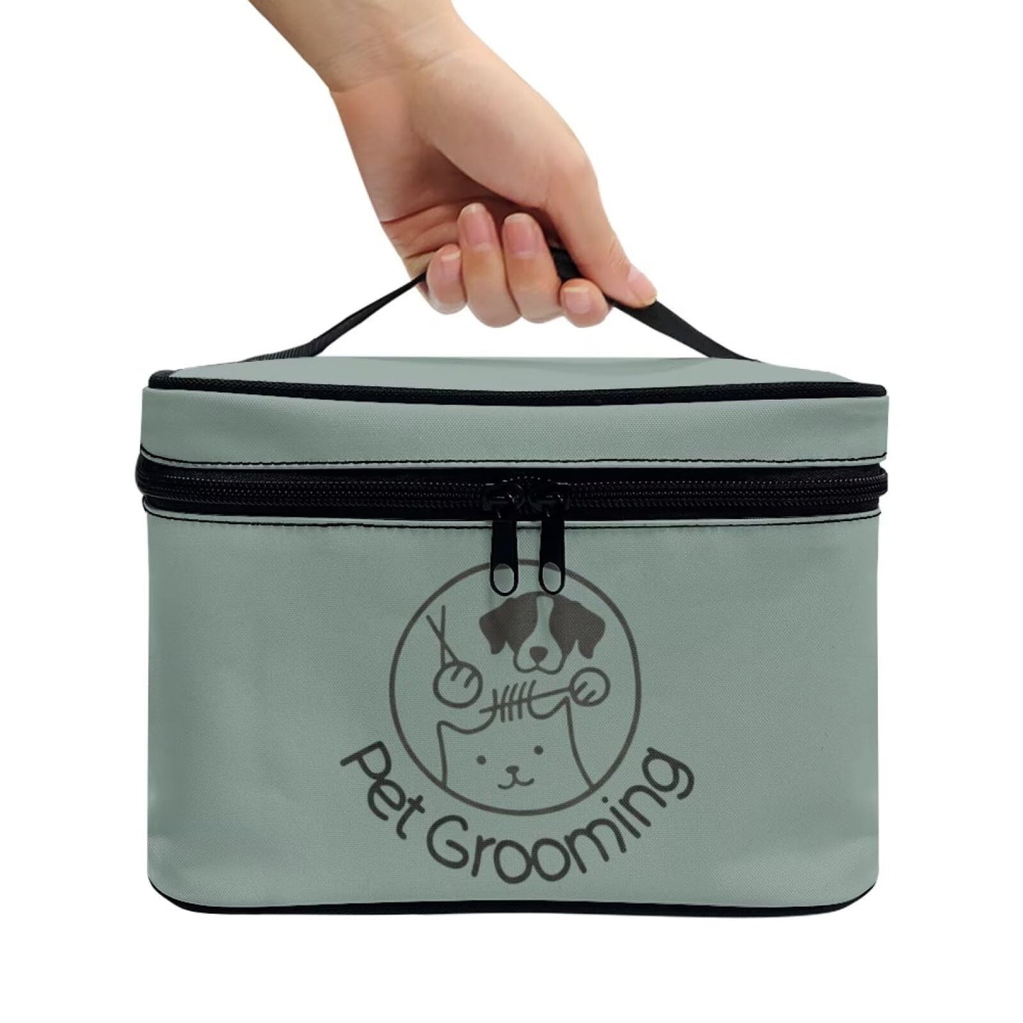 AQYAPTOIY Green Travel Makeup Bag for Women Large Capacity Cosmetic Case for Women Portable Makeup Organizer with Brush Holders for Vacation Trip Daily