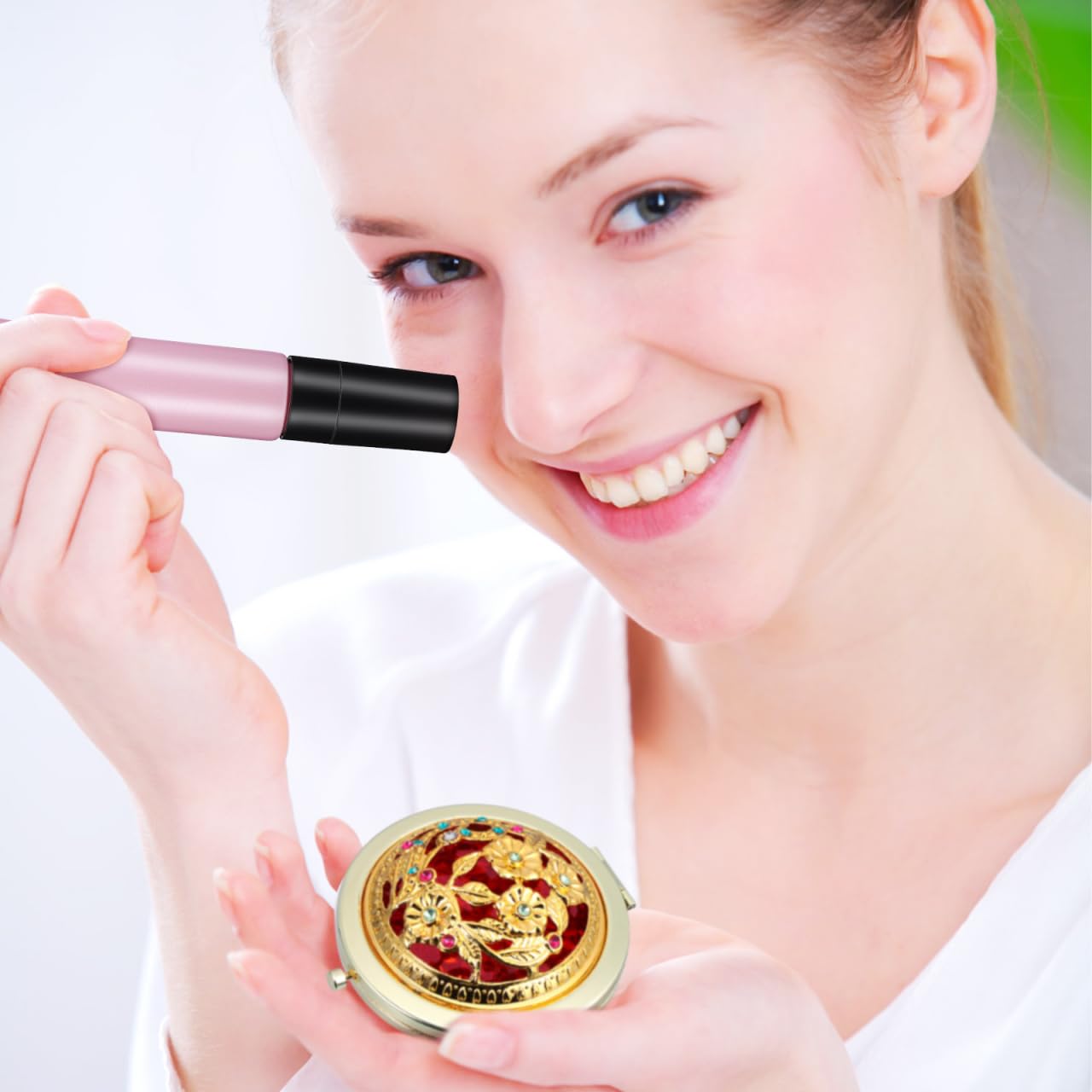 Didiseaon 2Pcs Empty Soft Squeeze Tubes, 20g Essential Oil Roller Ball Tube with Ceramic Cover & Pump Head for Lip Gloss