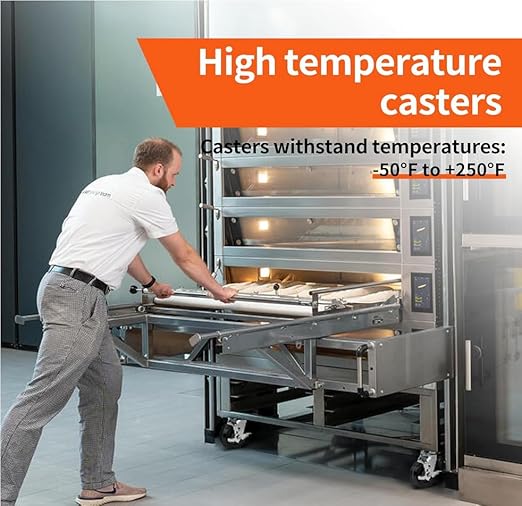 Heavy Duty Casters - Industrial Casters Phenolic Caster with Strong Load-Bearing Capacity 3000-6000 LB,Used in Furniture,WorkBrench,Tool Box, Equipment (4" Rigid+Brake, pcs, 4)