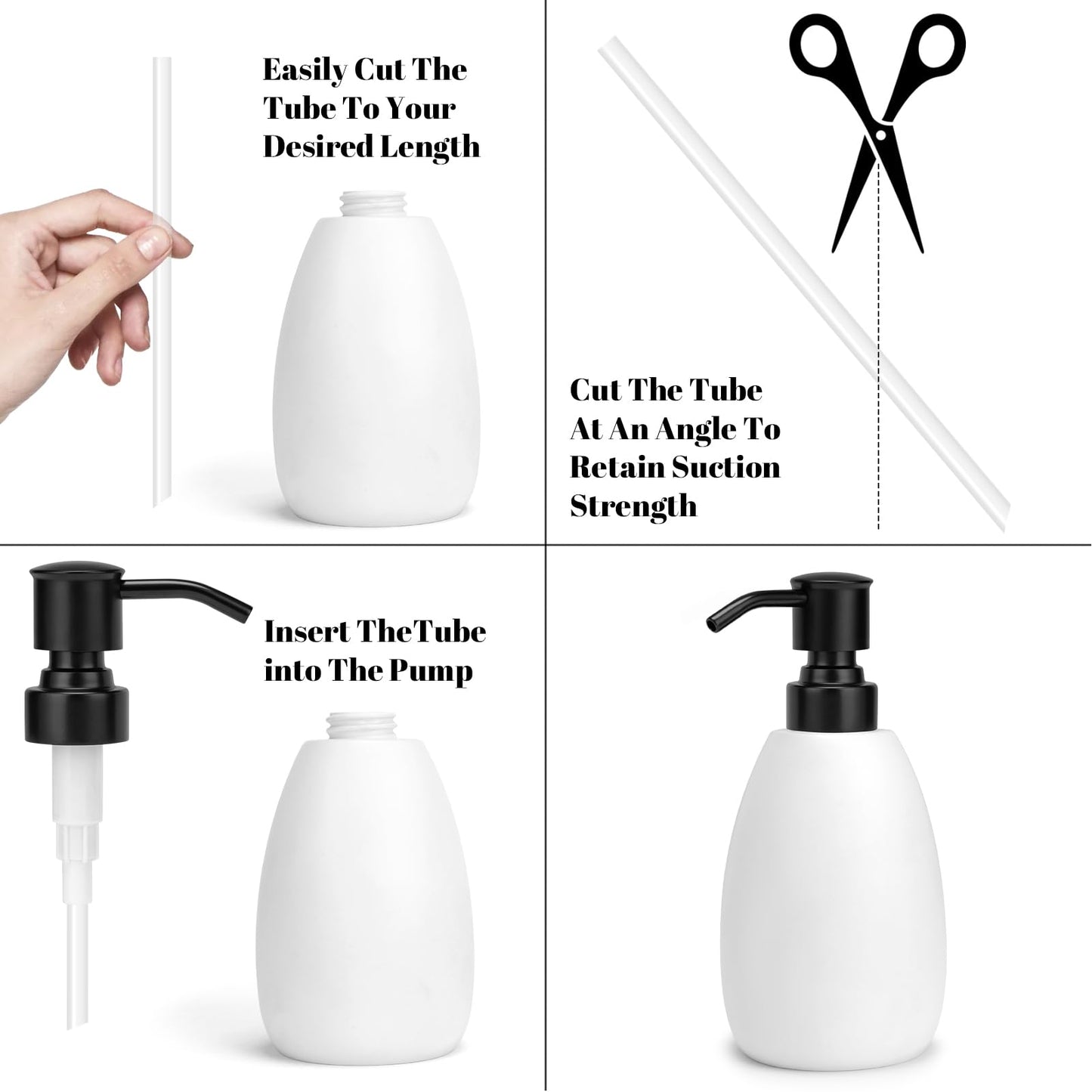 2 Pack Black 304 Stainless Steel Soap Dispenser Pump Replacement Standard 28/400 Thread for Regular Mouth Bottles Lotion Soap Dispenser for Kitchen Bathroom