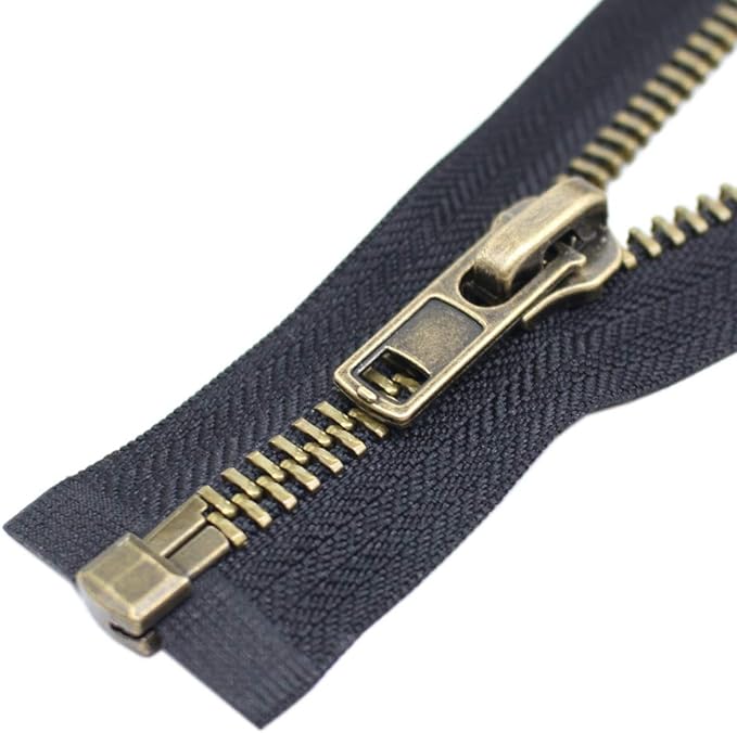 YaHoGa #8 26 Inch Antique Brass Separating Jacket Zipper Metal Zipper Heavy Duty Metal Zippers for Jackets Sewing Coats Crafts (26" Anti-Brass)