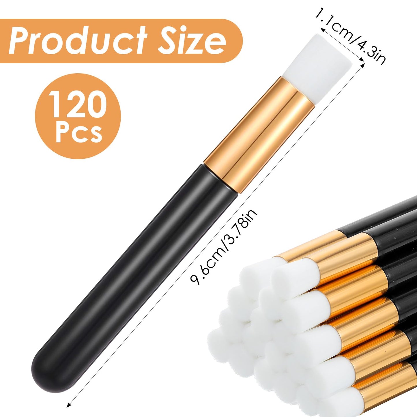 120 Pieces Lash Brushes for Cleaning, Lash Shampoo Brushes Eyelash Extension Cleansing Blackhead Removing Brush Nose Pore Deep Cleaning Facial Cleansing Brush (Black, 3.78Inch)