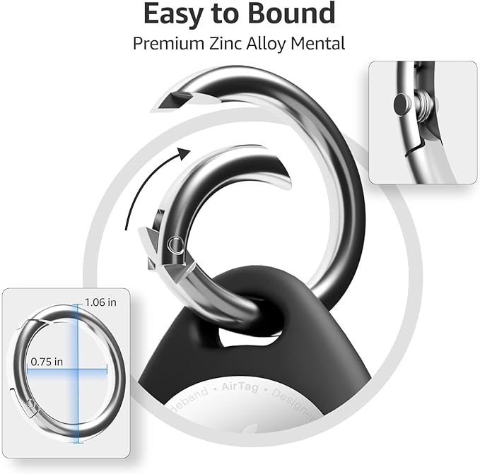 Holder for Air Tags-4 Pack for Apple for AirTag Holder Keychain, Waterproof TPU Shell Protective Case with Keychain, for Air tag Accessories for GPS Item Finder Tracker, 4 Black