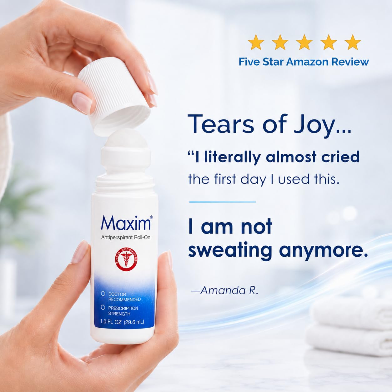 Maxim® Clinical Strength Antiperspirant for Hyperhidrosis Excessive Sweating – Stops Sweat Up to 48 Hours Per Use – Antiperspirant for Men and Women Certain to Keep you Dri