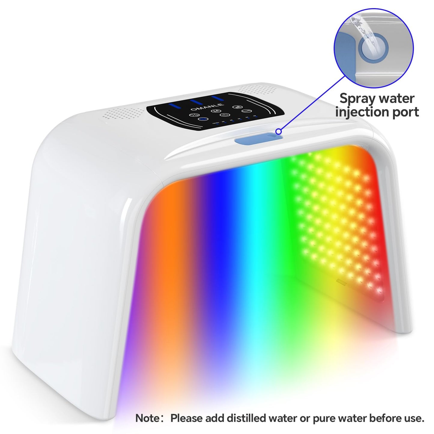 Holsn LED Light Therapy for Face with Spray LED Face Light Body Therapy,Cycle Therapy Light & Time Preset & Adjustable LED Brightness Red Light Therapy Face Beauty Home SPA