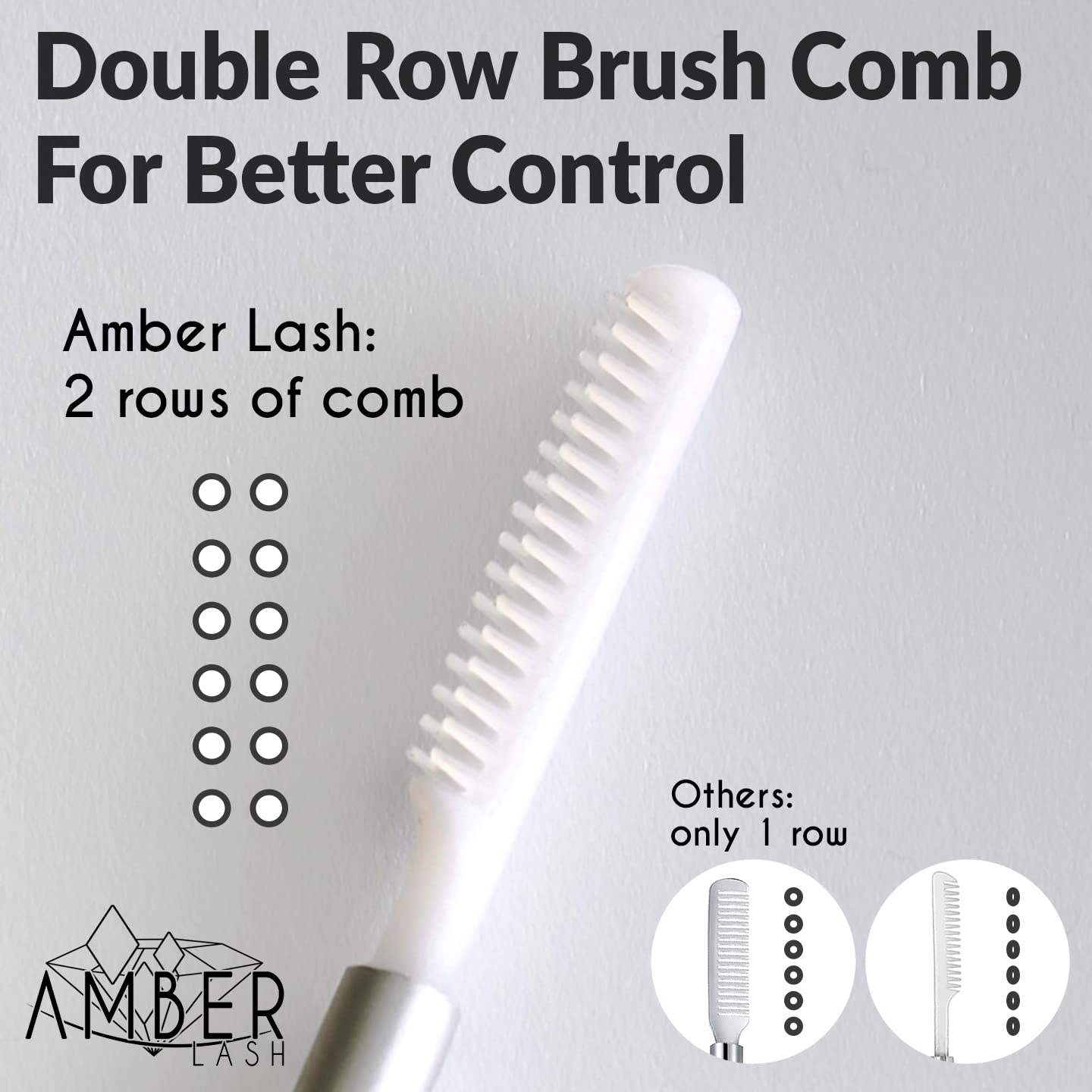 Amber Lash Eyelash Lift Perm Tool Eyelash Separator Stainless Steel Lash Lift Tool with Separation Comb Stick for Eyelash Extensions Supplies (Double Row Brush)