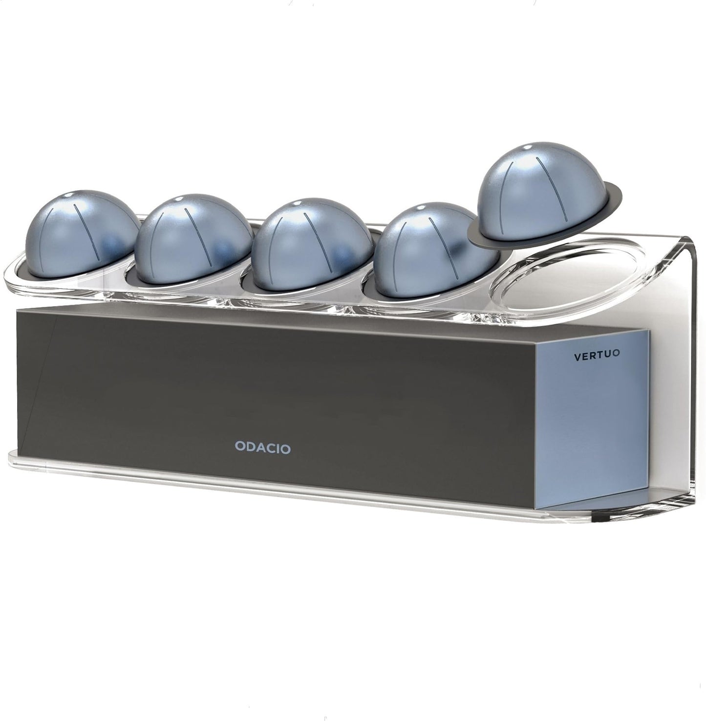 GALVANOX Wall Mounted Organizer for Nespresso Vertuo Pods, Easy-access Acrylic Holder for Original Vertuoline Box and 5 Coffee Pods (5 pods + 1 box)
