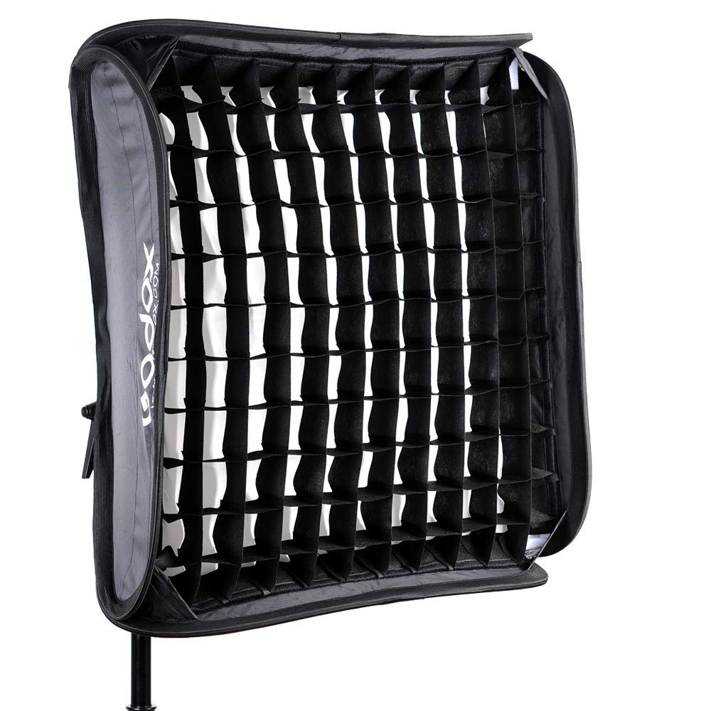 GODOX 32x32inch /80x80cm Foldable Flash Softbox Kit with Grid, Godox S2 S-Type Speedlite Bracket Bowens Mount and Carrying Case for Camera Flash Speedlight Studio Photography Video Shooting
