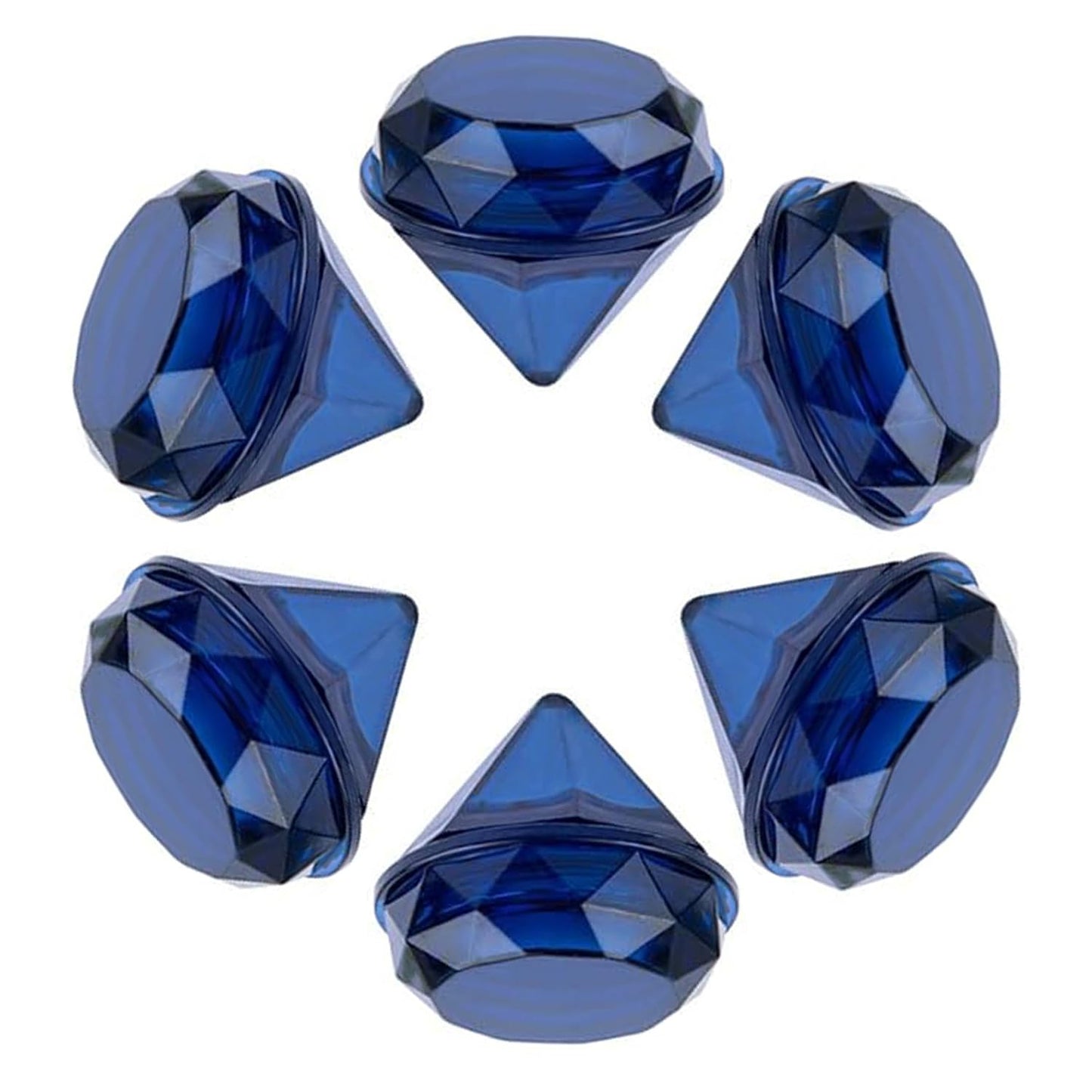 AUEAR, 50 PCS 5 Grams Diamond Shaped Plastic Cosmetic Jars Empty Refillable Box with Lids for Container Decor Makeup, Sample, Jewelry, Lotion, Cream, Lipbalm, Eye shadow, Blue
