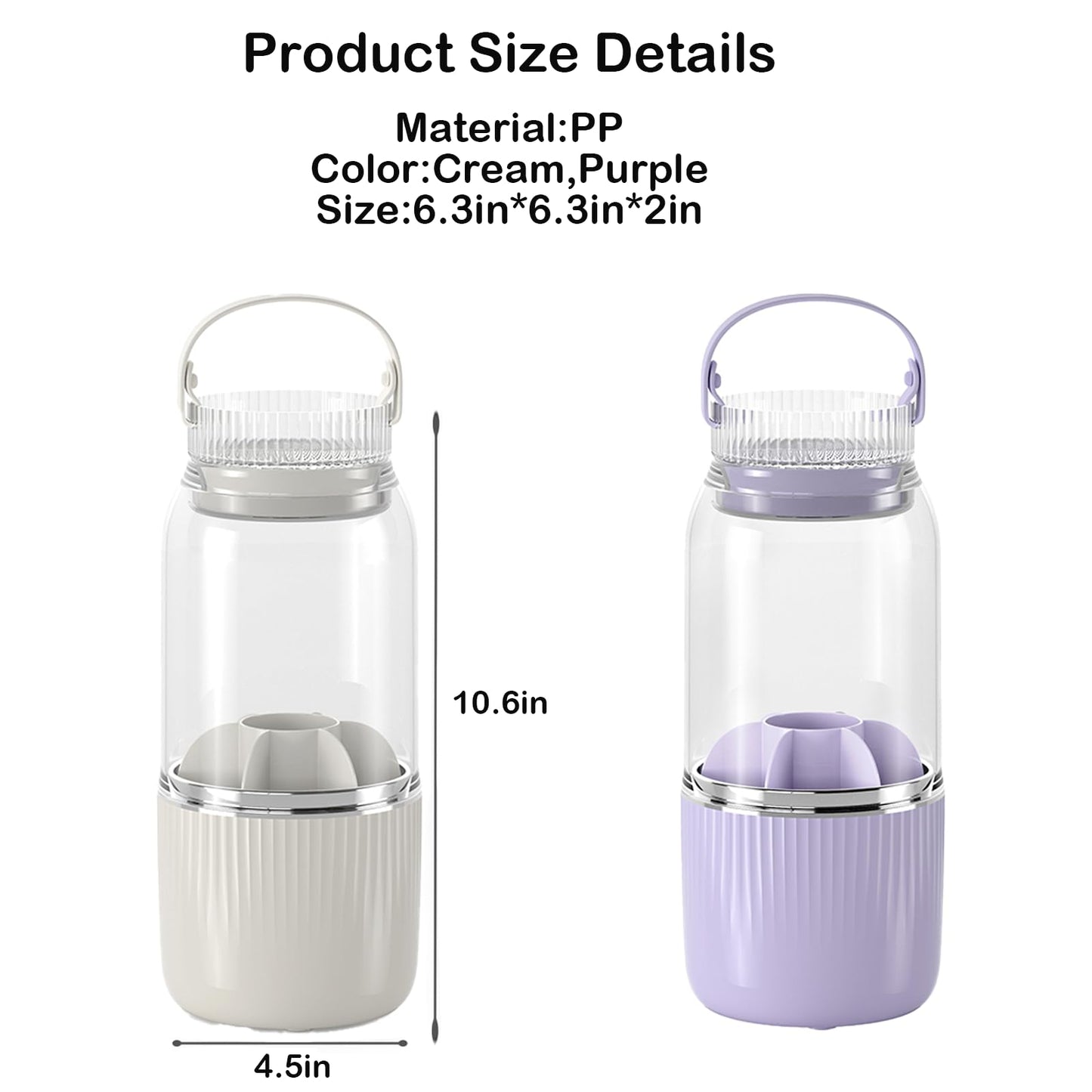 Iilnlaty 360° Rotating Makeup Brush Holder Organizer,Makeup Brush Holder with Cleaning and Drying Function,Cosmetic Display Case with Cover,Makeup Organizer for Vanity,Desktop,Bathroom(Cream)