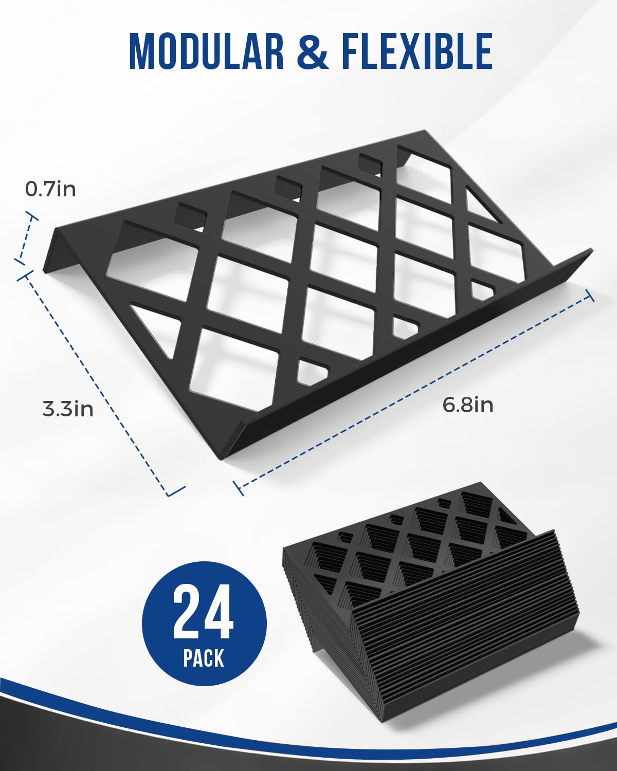 24 Pieces Trading Card Display Risers , Black Acrylic Card Show Display Stands, Modular Showcase Trays for Cardshow Vendor Showcase Sports Card and Board Games, Card Risers For Display Case, 72 Slot