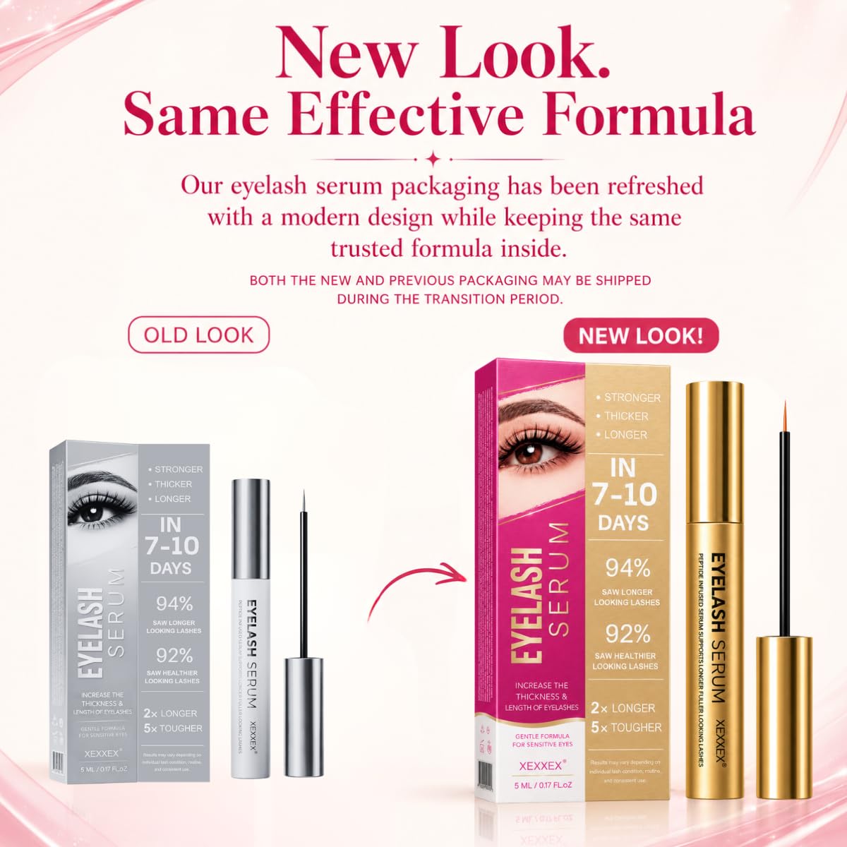 Lash Serum for Eyelash Growth - Advanced Peptide Lash Enhancing Serum for Fuller, Longer, Thicker-Looking Lashes, Hormone-Free Gentle Formula for Sensitive Eyes, 0.17 fl oz (1, 5ML)
