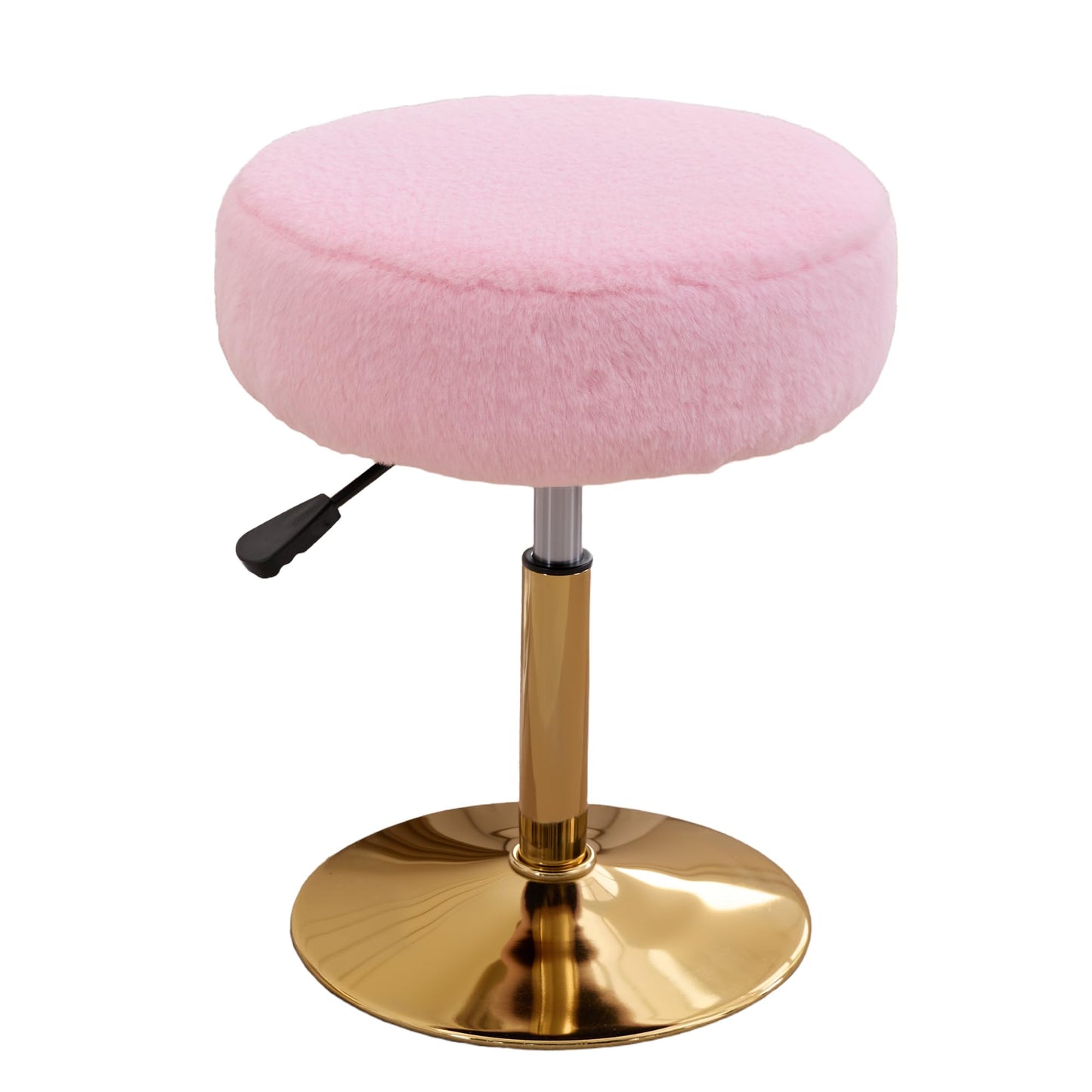 Xenothos Vanity Chair Adjustable Vanity Stool for Vanity Swivel Vanity Stool Chair Ottoman Gold Base Light Pink