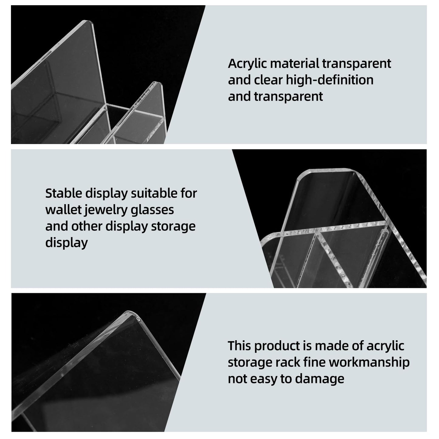 WEIHAOSKY Acrylic Wallet Display Stand Purse Handbag Organizer, Clear Jewelry Riser Display Stand Purse Display Rack, Acrylic Display Shelf for Cosmetic Perfume Jewelry Sunglasses Handbag (4 Tier)