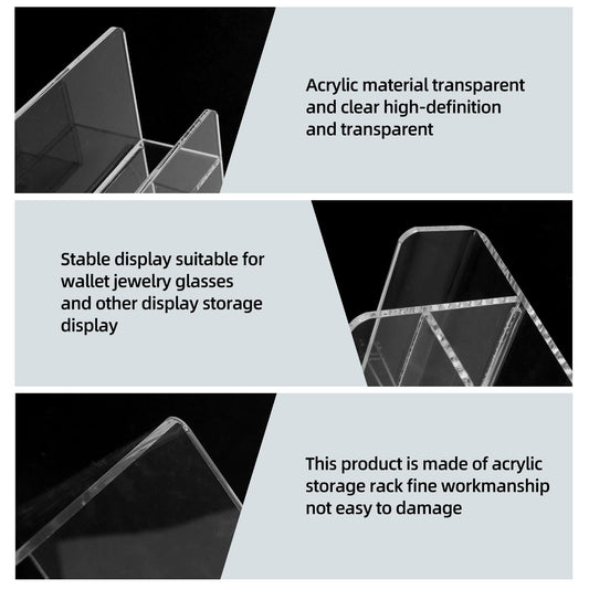 WEIHAOSKY Acrylic Wallet Display Stand Purse Handbag Organizer, Clear Jewelry Riser Display Stand Purse Display Rack, Acrylic Display Shelf for Cosmetic Perfume Jewelry Sunglasses Handbag (4 Tier)