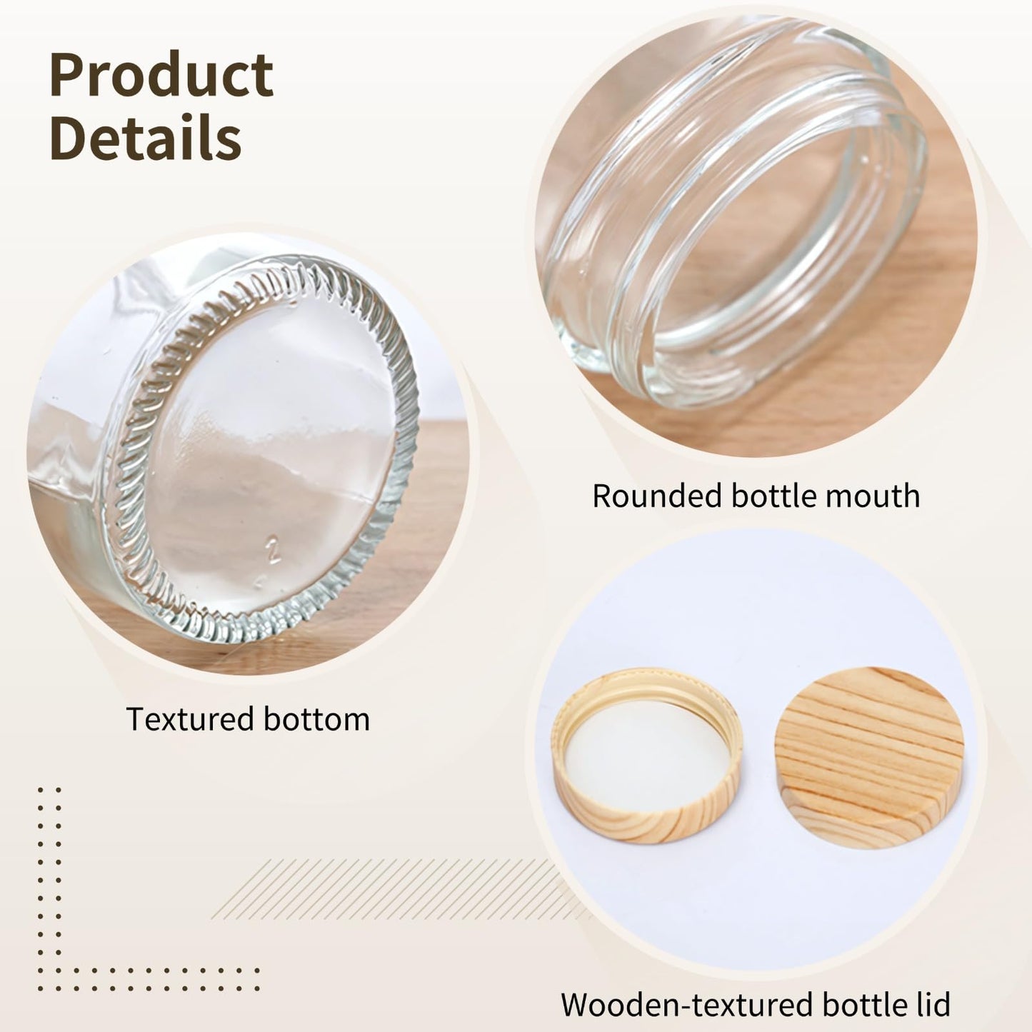 32 Pcs 5 Gram Glass Cosmetic Jars with Lids, Glass Cosmetic Containers, Refillable, Empty Sample Bottles for Lotions, Eye Cream, Balms, DIY Beauty
