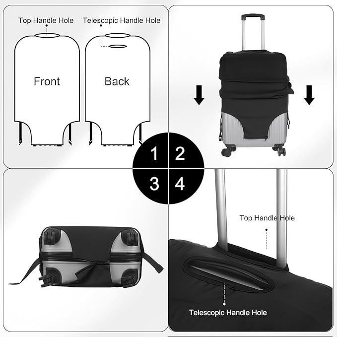 uxcell Travel Luggage Cover, Washable Suitcase Covers for Luggage Anti-scratch Suitcase Protector Elastic Baggage Protective, Fits 26-28 Inch Suit Case, Pink