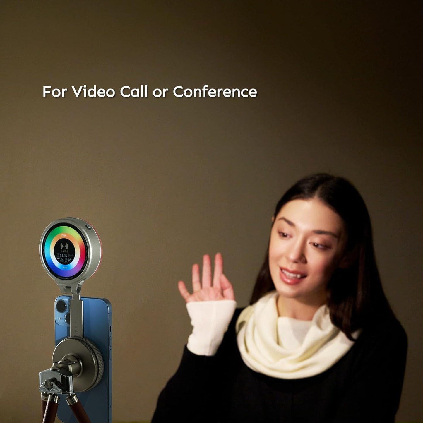 Harlowe Sol 5 Spectra MagSafe RGB Video Light Creator Kit, RGBCW Pocket Video Light for iPhone, Portable Mobile Studio Lighting System for Content Creation, Vlogging, Live Streaming & Photography