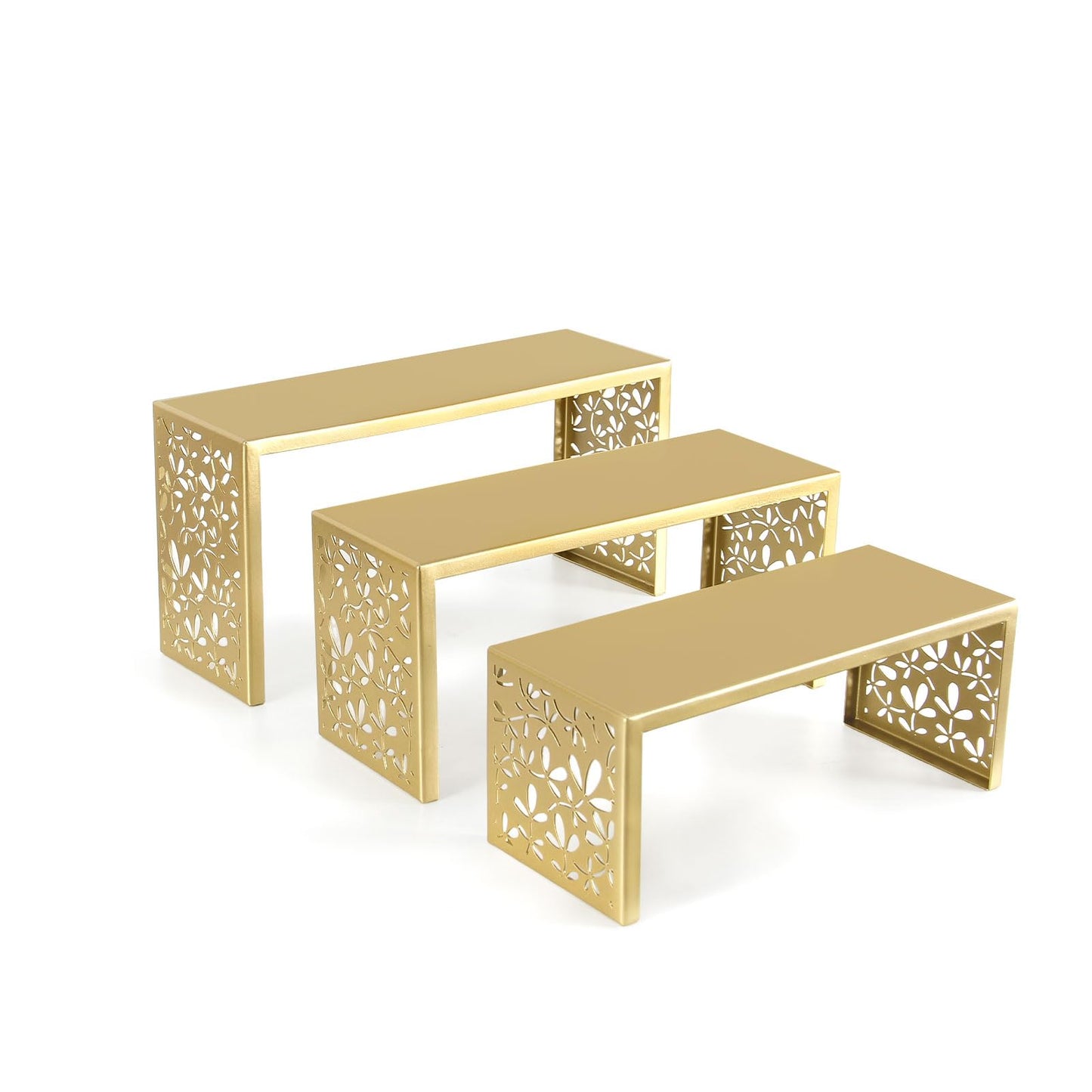 AIM & GGKK 3-Tier Gold Perfume Organizer Stand | Rustproof Metal Cologne Display Rack for Cluttered Vanity & Bathroom | Space-Saving Vertical Fragrance Holder & Elegant Cupcake Tower for Party Decor