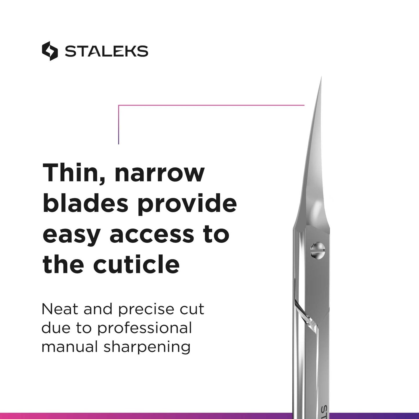 Staleks Pro Expert 50 Cuticle Scissors - Stainless Steel, Extra Fine Curved Blade for Precise Cuticle Trimming: Professional Manicure Scissors for cutticle SE-50/2