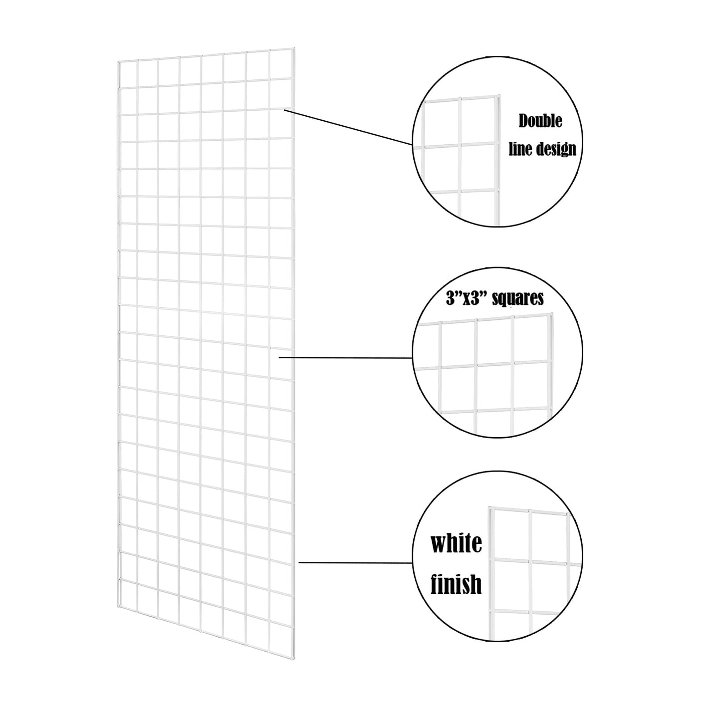 7RiversART Heavy Duty Grid Wall Commercial Grade Gridwall Panels – Grid Panel for Any Retail Display Wall Grid 2' Width x 5' Height, White (Pack of 3)