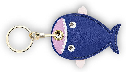 Leather Keychain Case Holder Compatible with Apple AirTag, GPS Airtag Keychain Finder Tracker with Key Ring, Anti-Scratch Protective Air Tag Cover