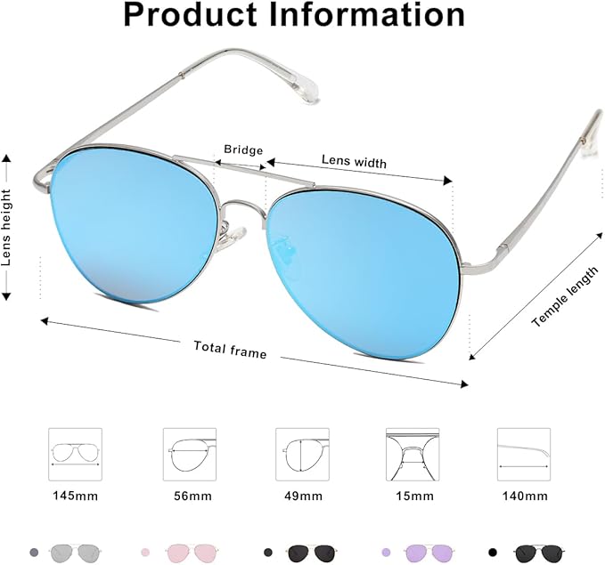 SOJOS Classic Aviator Sunglasses for Women Men Metal Frame Spring Hinges SJ1030
