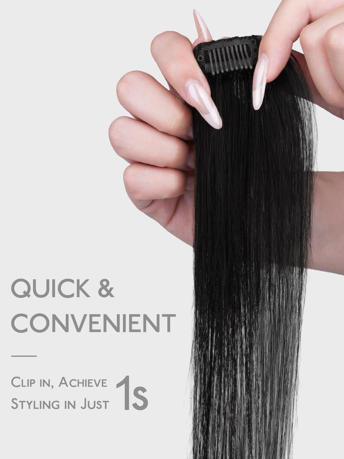 WENNALIFE Scalp Hair Fill-ins Clip in Hair Extensions Real Human Hair 14 inch 2pcs 10g Jet Black Hair Extensions Clip Ins Invisible Scalp & Part Line Coverage Remy Hair Extensiones De Cabello Humano