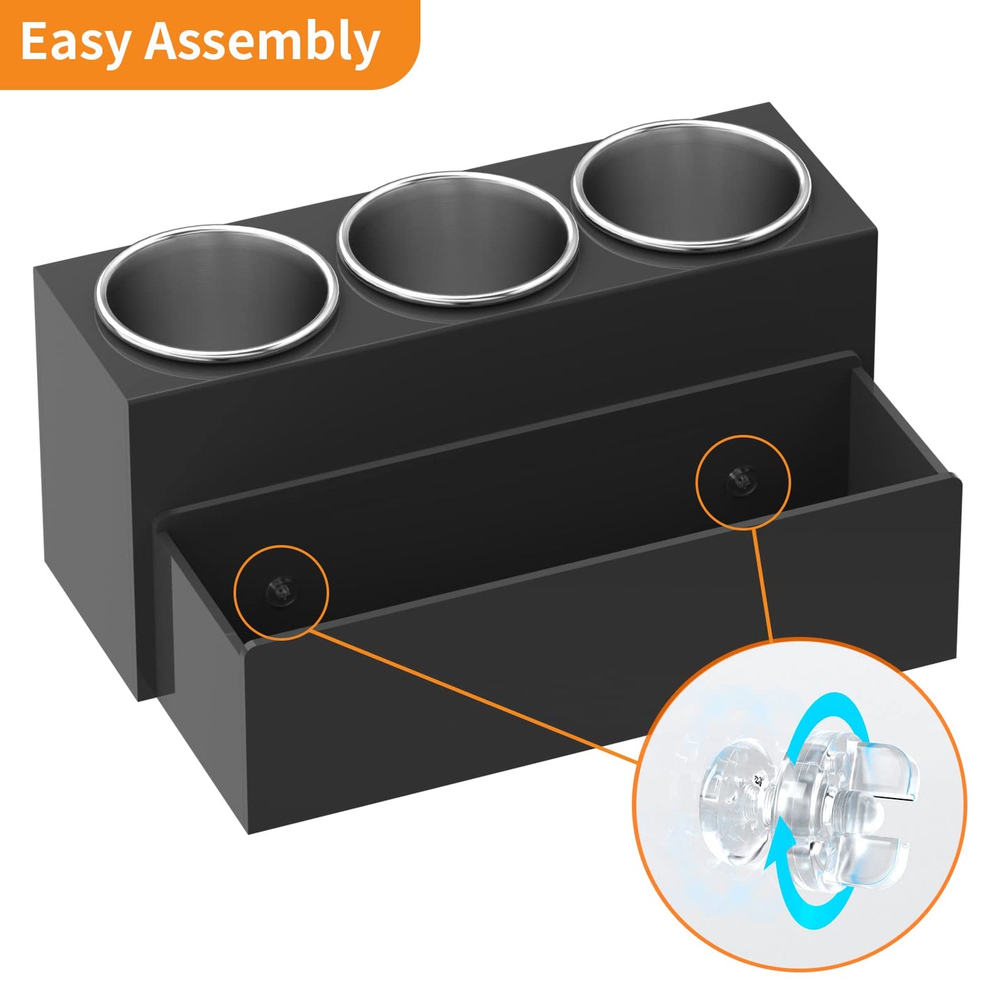 NIUBEE Hair Tool Organizer, Acrylic Hair Dryer and Styling Holder, Bathroom Countertop Blow Dryer Organizer, Vanity Storage Stand for Accessories, Makeup, Toiletries (Black)
