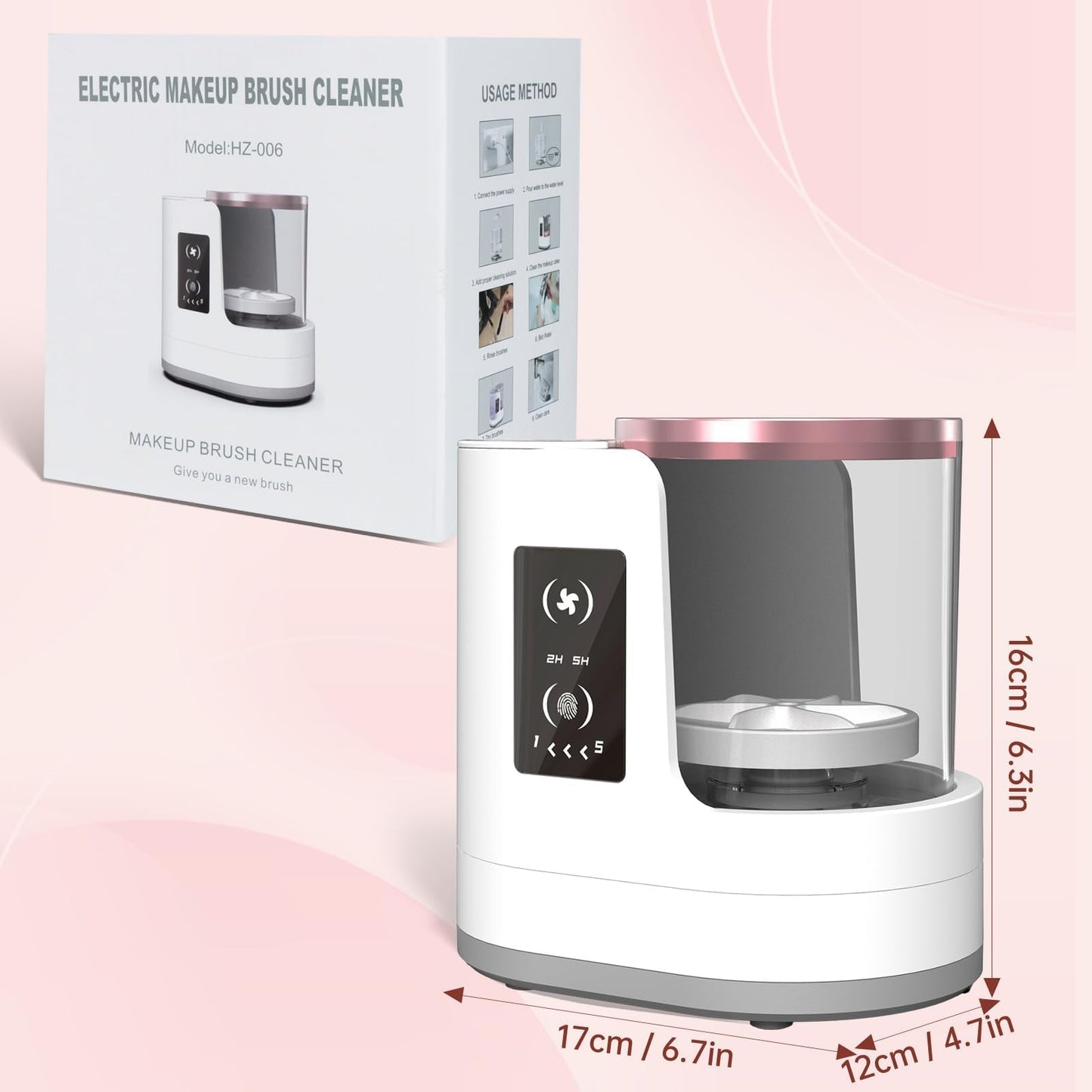 Electric Makeup Brush Cleaner Machine With Makeup Brush Dryer-Holder-Portable Automatic USB Cosmetic Brushes Cleaner Tool for All Size Beauty Makeup Brush Set,Eyeshadow, Blush Brush (white)