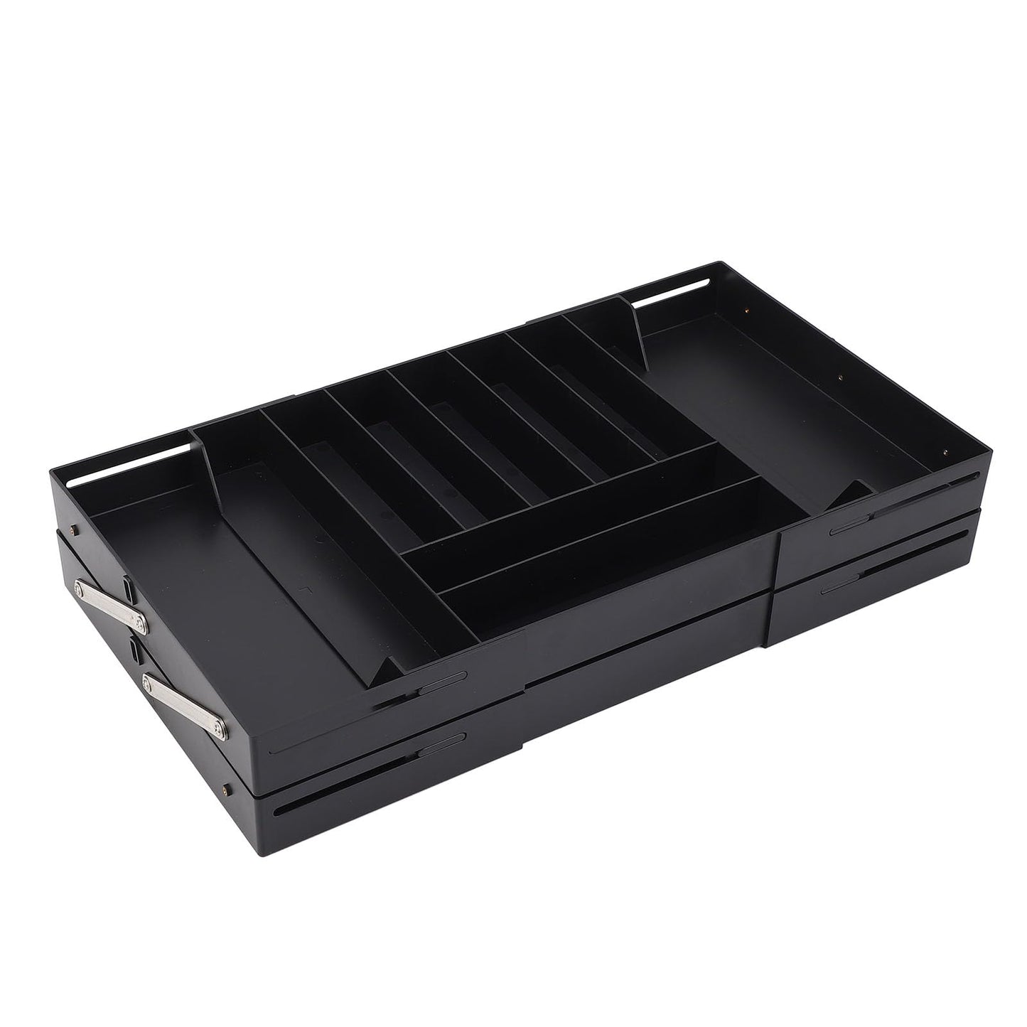 Sorandy 2 Tier Drawer Organizer, Expandable Organizer, Multi Level Expandable Desk for Office Supplies, Kitchen Gadgets, Utensils, Vanity, Makeup, Jewelry (Black)