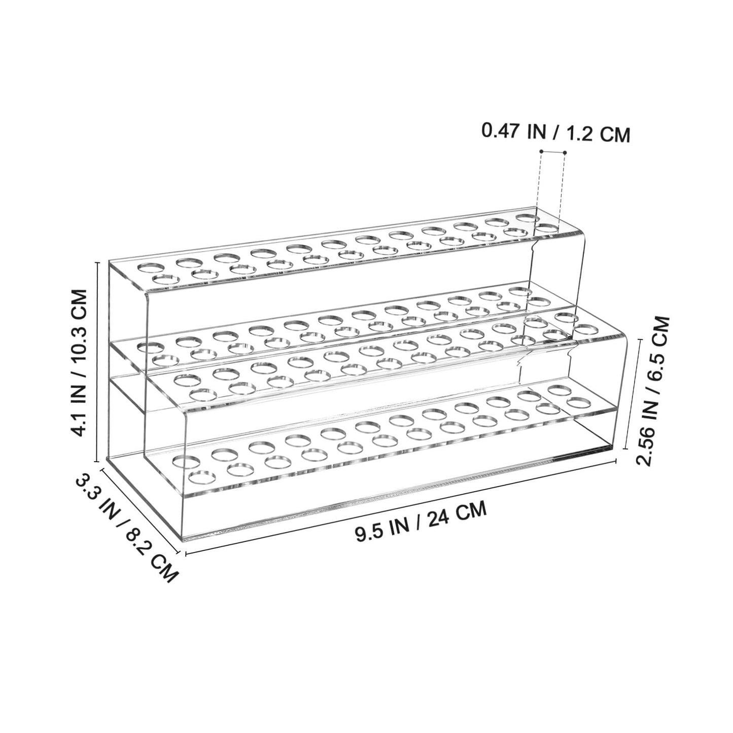 BESTYASH Acrylic Pen Holder Display Stand with Multi-Slot Large Capacity 9.44X4.13X3.54 Inch Clear Desktop Organizer for Pens Pencils Brushes Office Storage