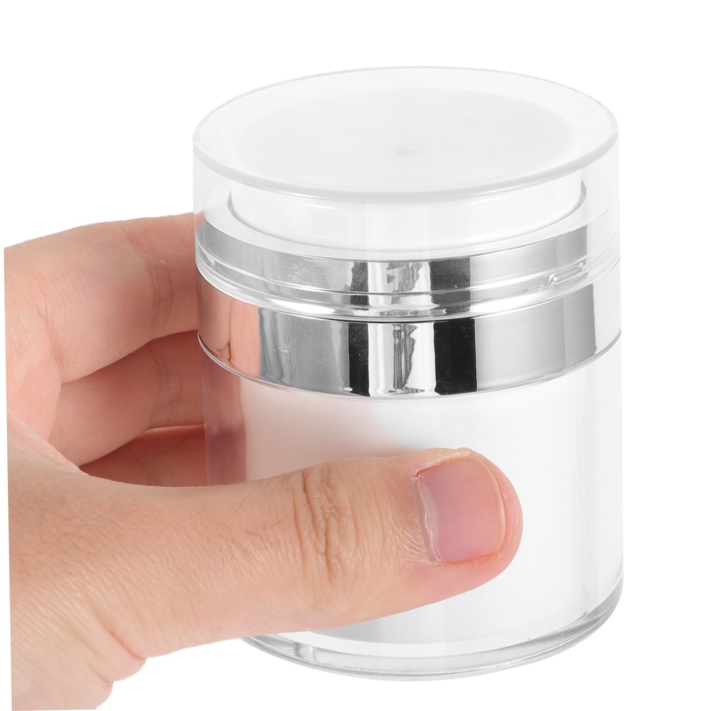 6 Pcs Press Cream Jar Airless Lotion Dispenser Airless Pump Jars Airless Lotion Bottle Refillable Airless Lotion Jar Cream Sub Bottle Sample Container Pot Airless Pump Bottle/1249
