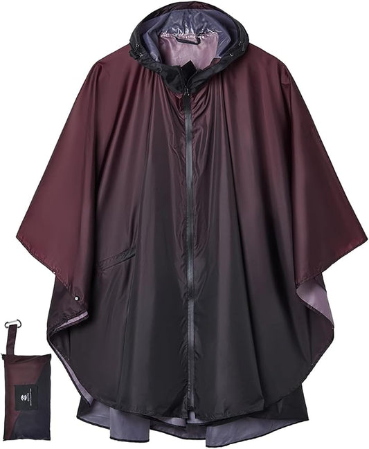 SaphiRose Unisex Rain Poncho Waterproof Raincoat Hooded for Adults Women with Pockets