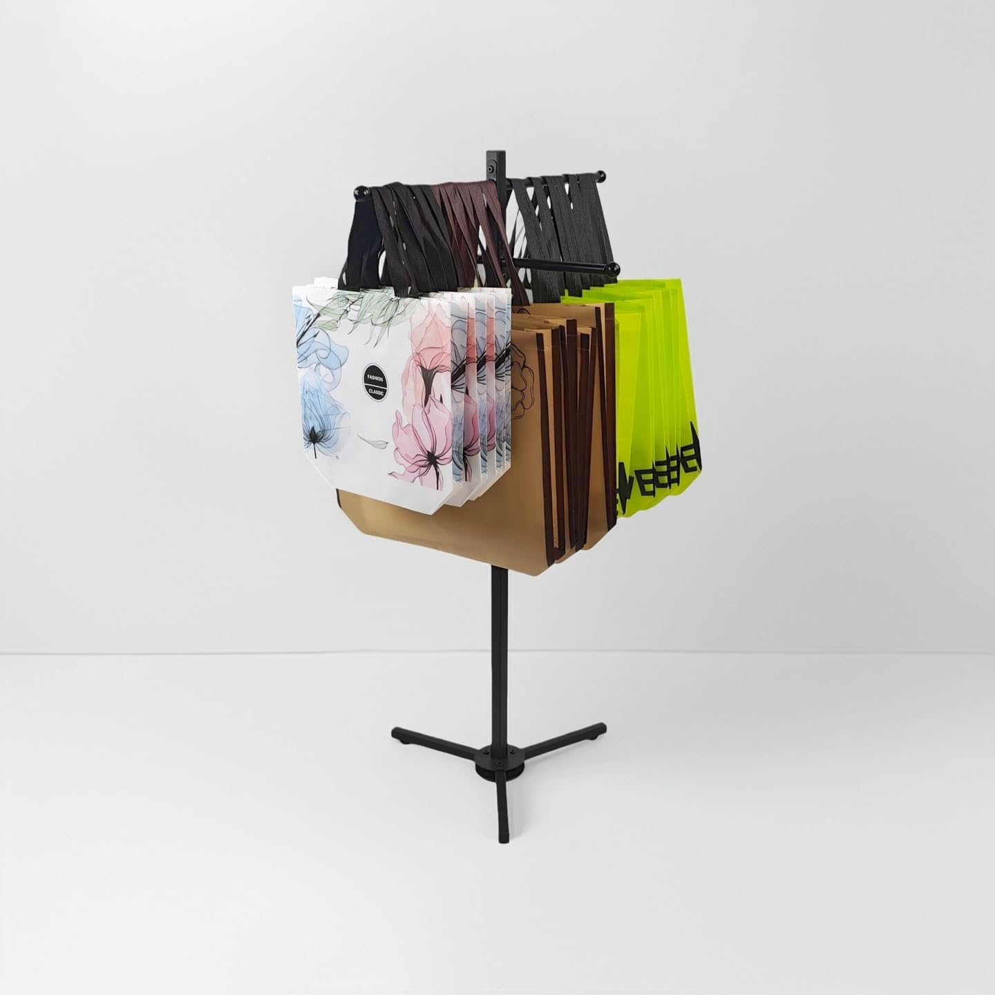 LOFIR Shopping Bag Rack, Tote Rack， Arms for Stores, Supermarkets, Market Stalls, Ideal for Bag Display & Merchandising, Entryway&Coat Rack Plant Stand