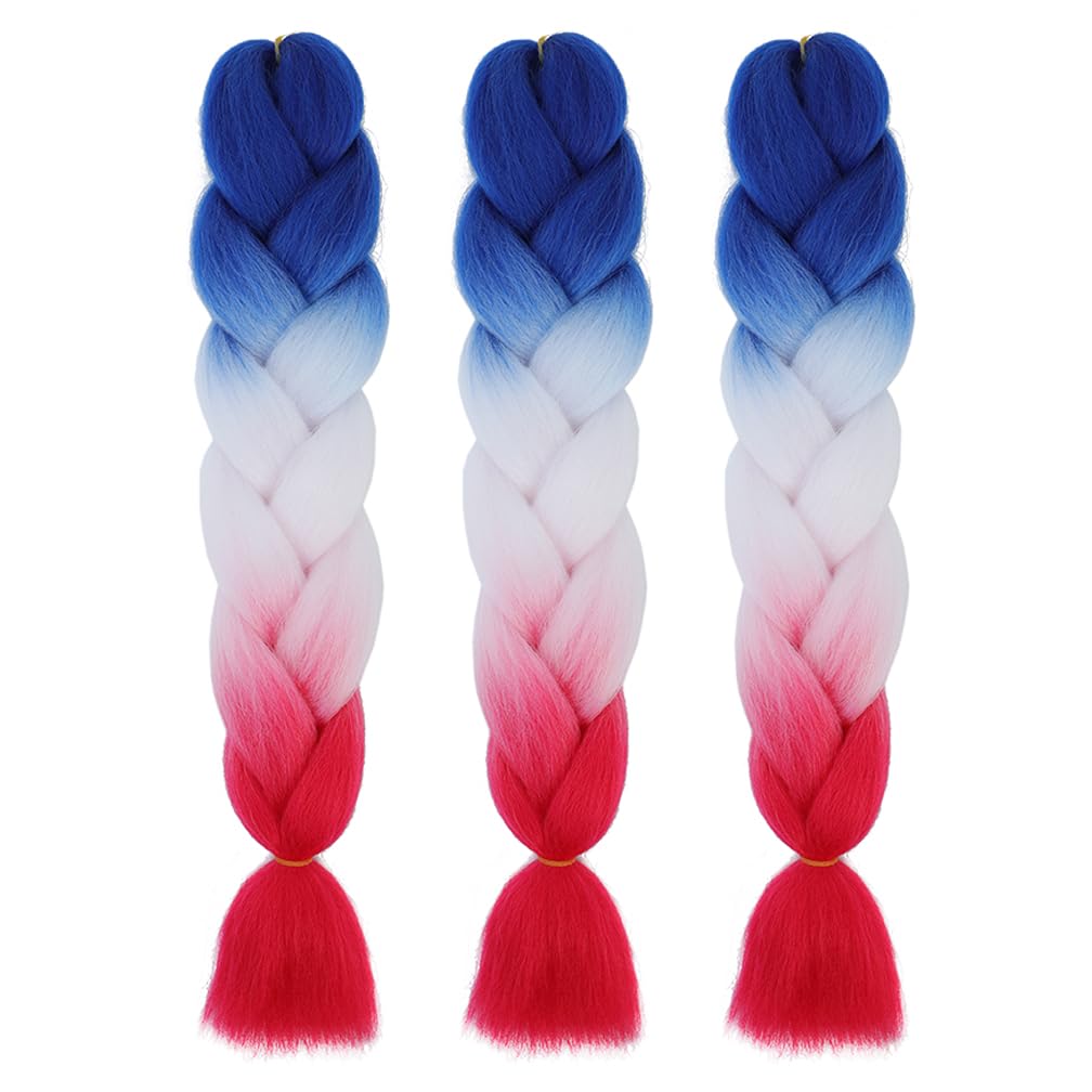 Braiding Hair 24 Inch Braid Hair Extensions Hot Water Setting High Temperature Synthetic Fiber(C50-3Packs)