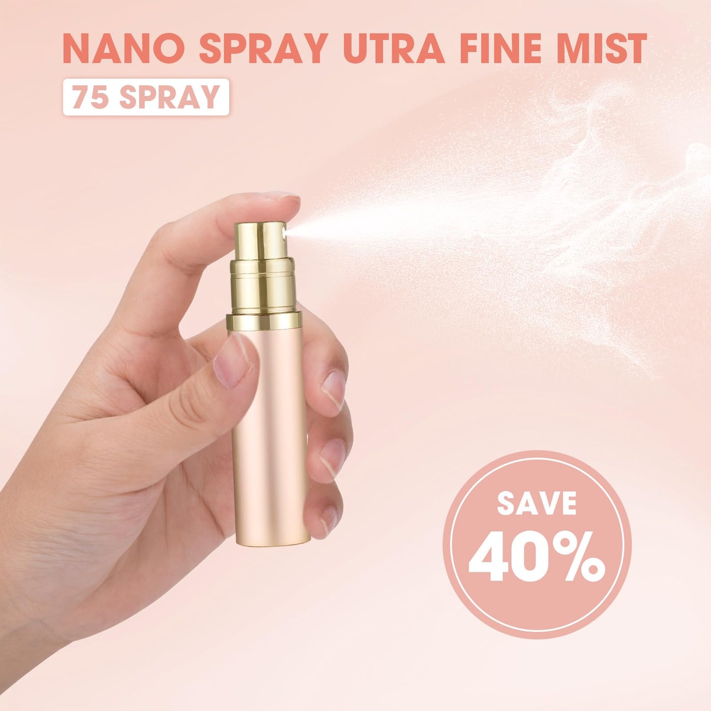 4PCS Perfume Travel Refillable Bottle, 5ml Cologne Travel Bottle, Atomizer Sprayer for Perfume, Mini Cologne Dispenser Empty Fragrance Spray for Women, Men, Gift(Black & Grey & Rose Gold & Pink)
