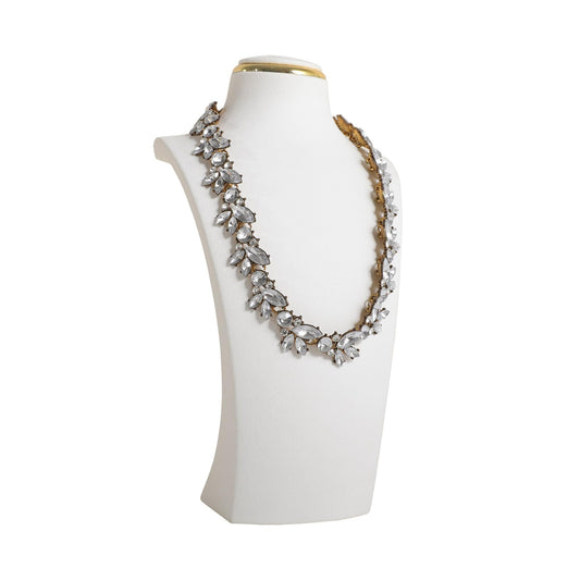 GemeShou White necklace display stands for selling, Velvet necklace storage organizer, Necklace mannequin jewelry bust holder for boutique store【White-Medium height 10.2 inch】