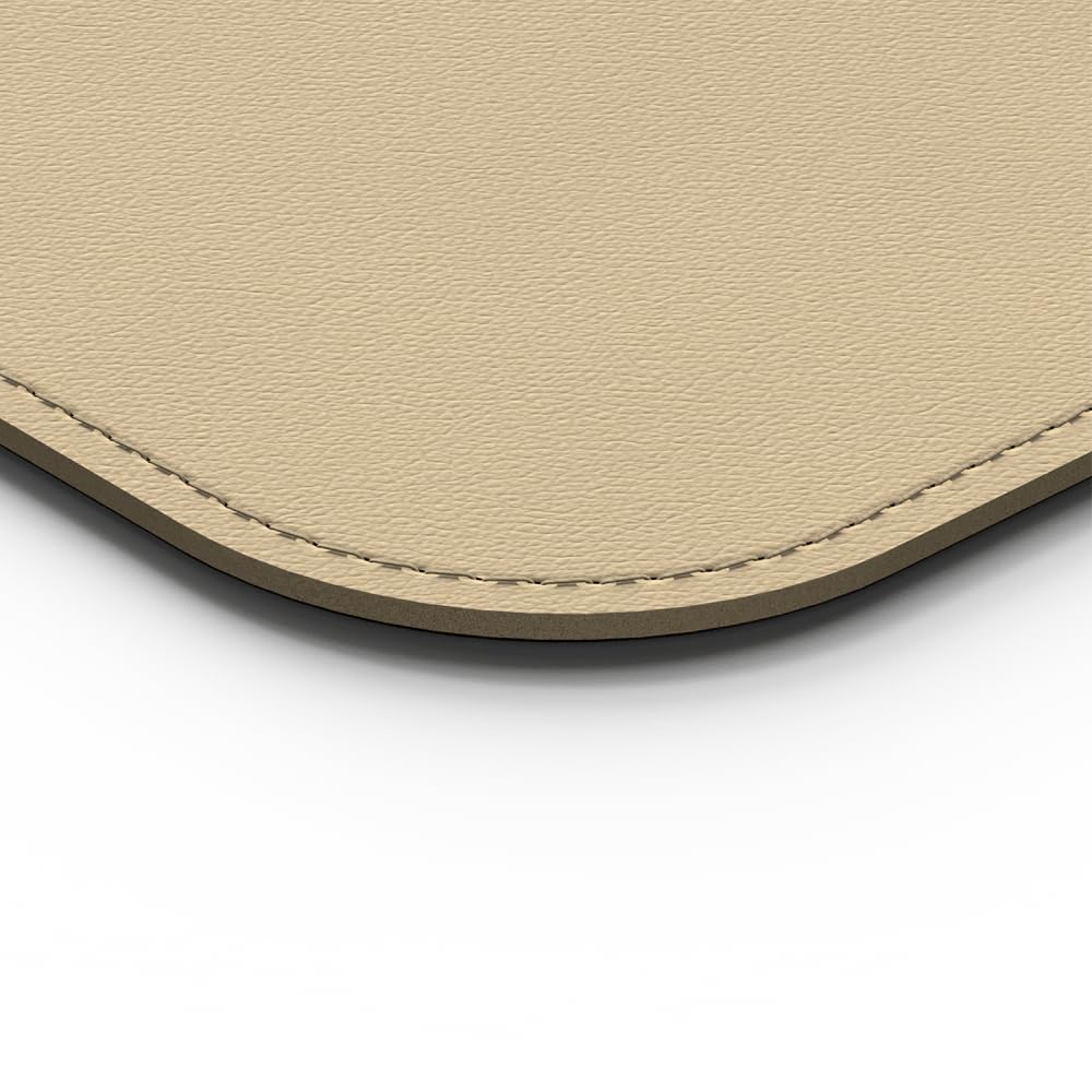 POUT TekDec Mat – Vegan Leather Desk Pad (31.5×13.4in / 80×34cm), Water-Resistant Surface, Anti-Slip Base, Scratch & Heat Protection, Multi-Functional Writing & Mouse Pad – Texas Sand