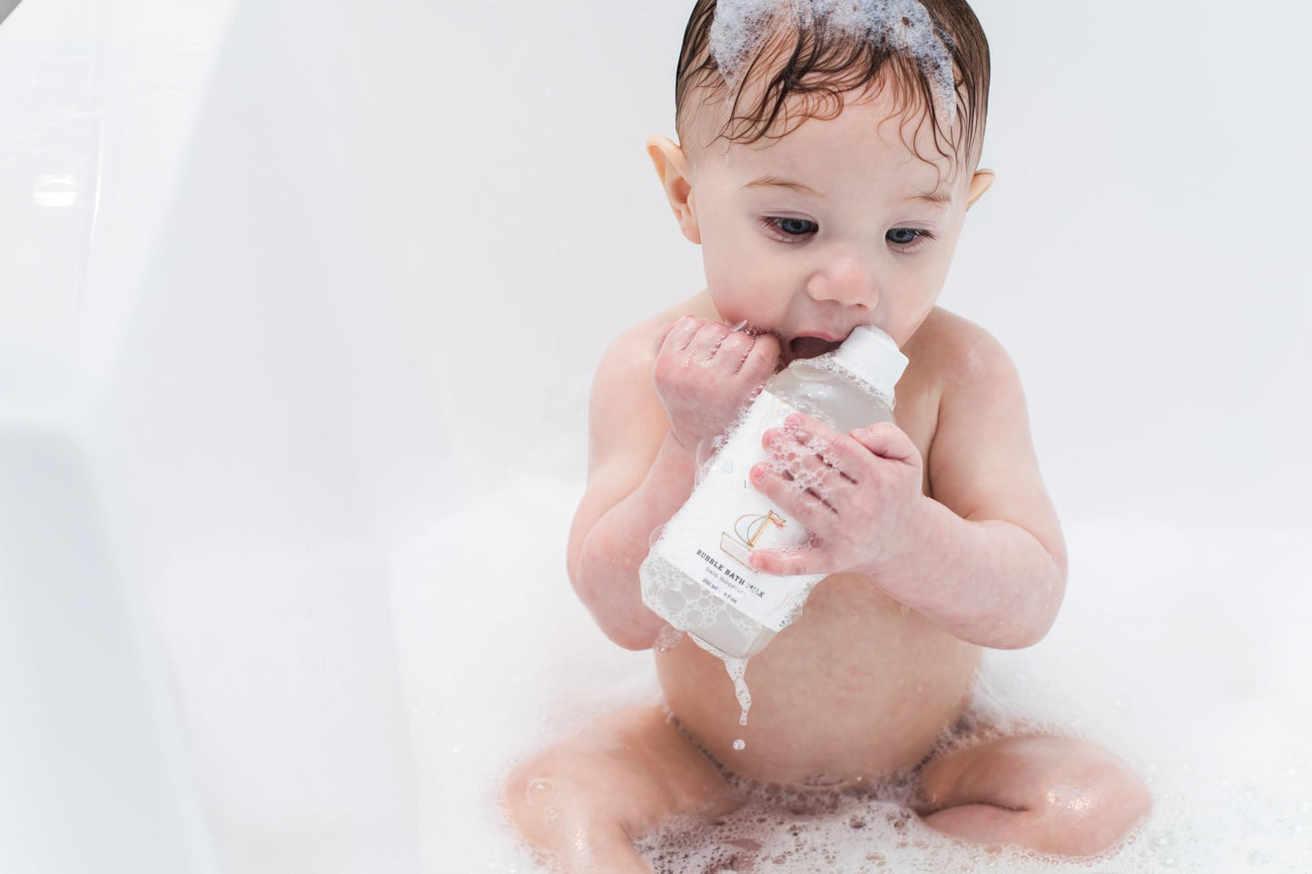 Bathorium Little Charlie Bubble Bath Milk, Gentle & Nourishing for Babies, Enriched with Coconut Milk & Oatmeal, Safe for Sensitive Skin, 8 fl.oz