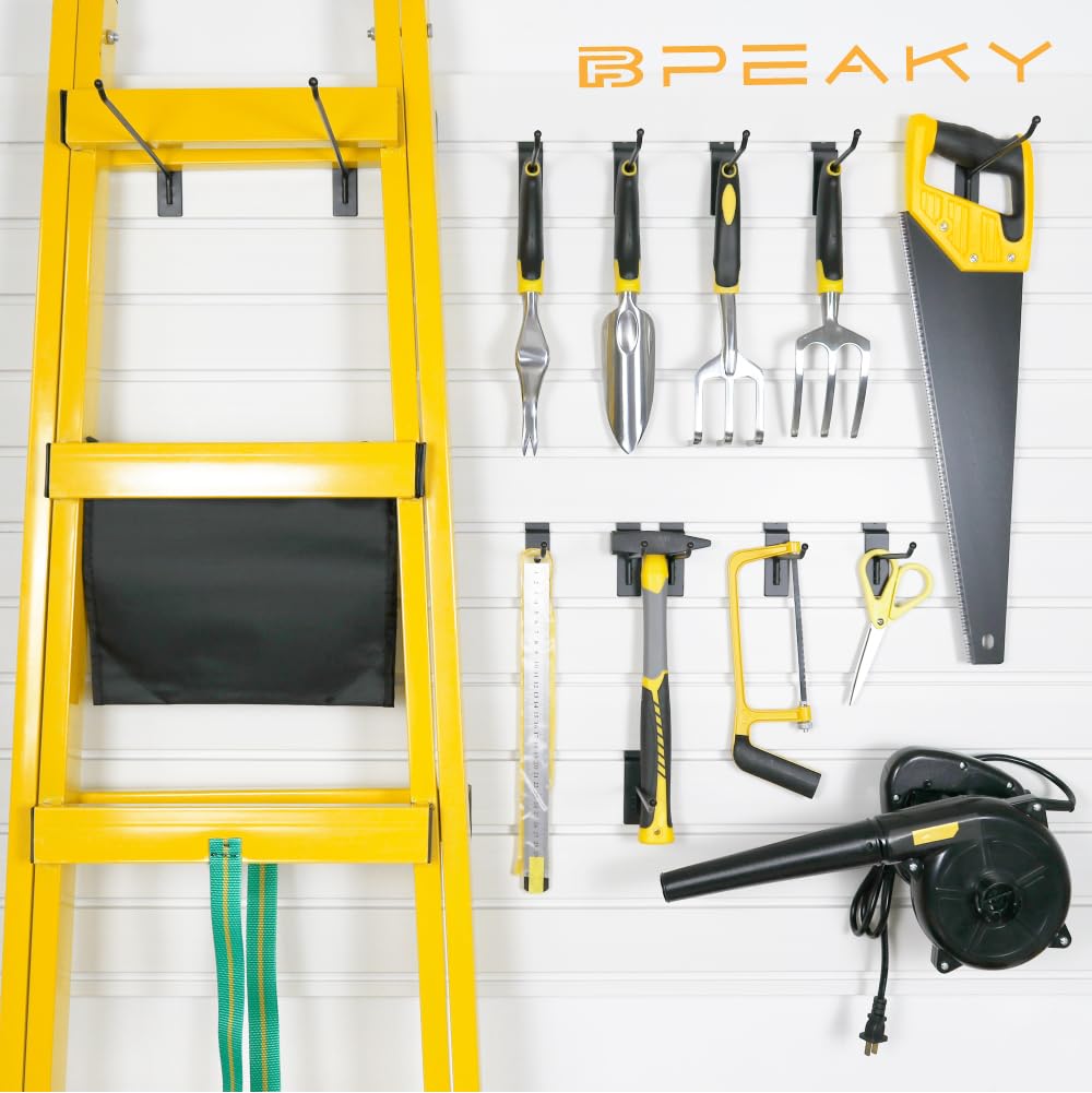 BFPeaky 12 Inch Black Slatwall Hooks, 25PC