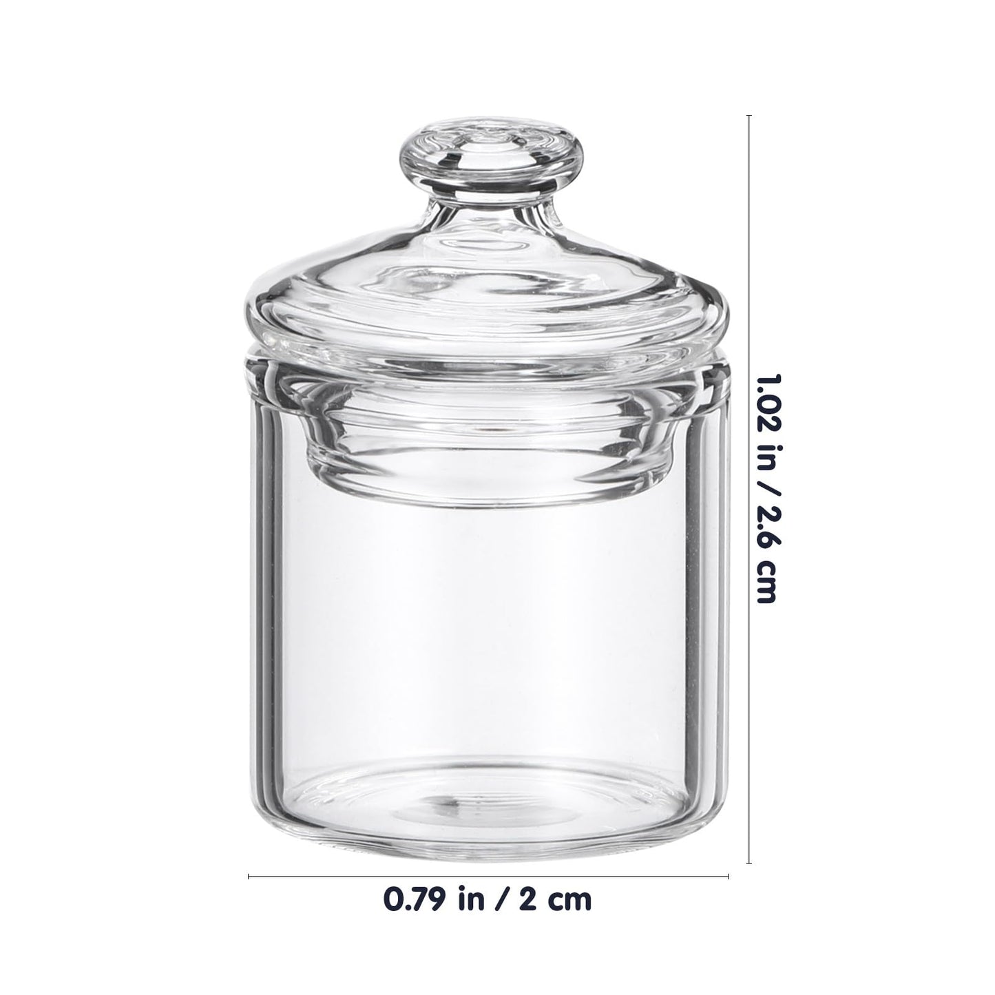 1:12 Scale Miniature Glass Jars with Lids - 8pcs Transparent Dollhouse Bottles Storage Jars Mini Glass Canister for Dollhouse Miniature Food, Terrarium Decor & Photo Props