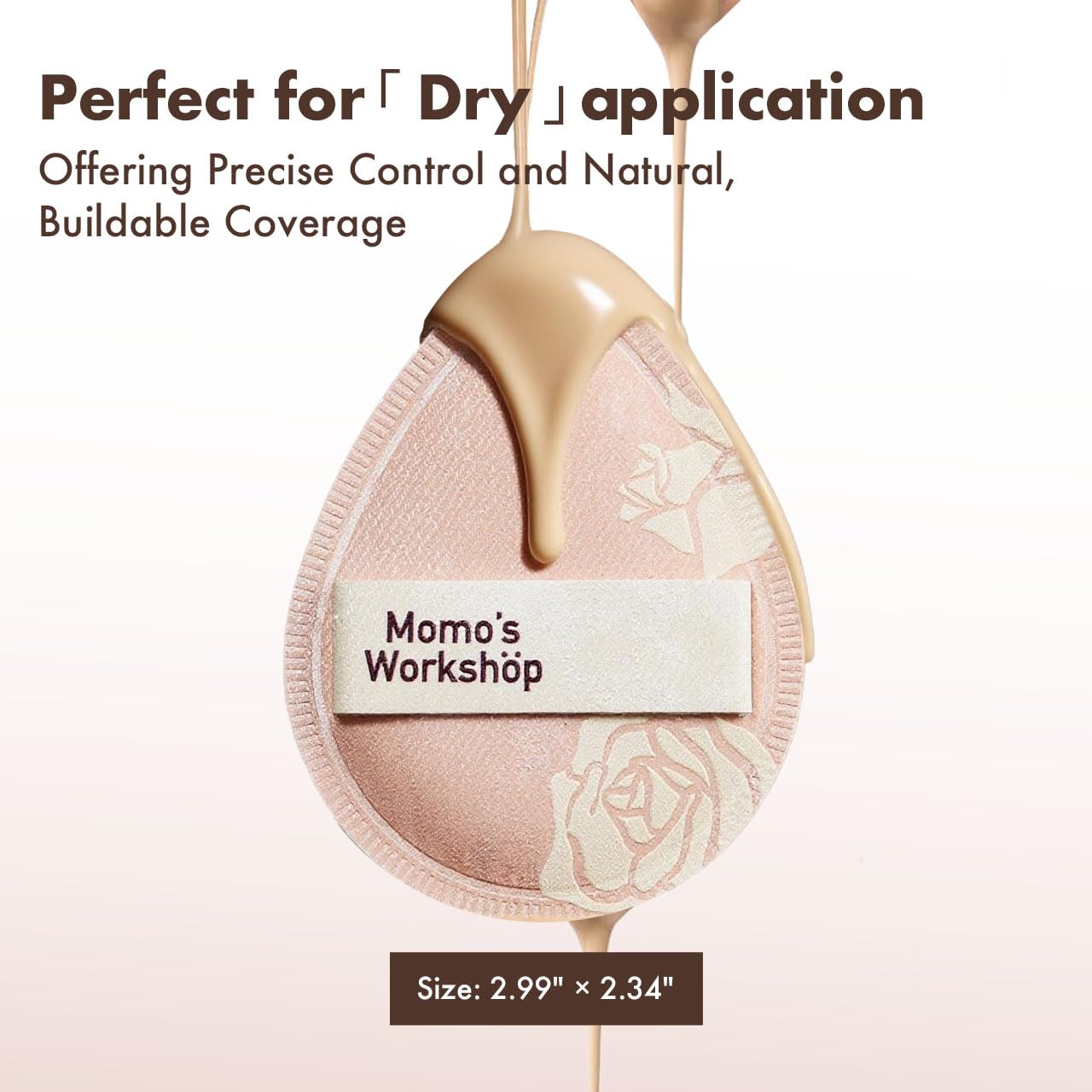 Momo's Workshop Makeup Sponge, Rubycell, Egg Shape, Foundation Sponges with Glossy PU Leather, for Liquid/Sheer Foundations, Cosmetic Puff, Medium Bounce,2pcs & Storage Case