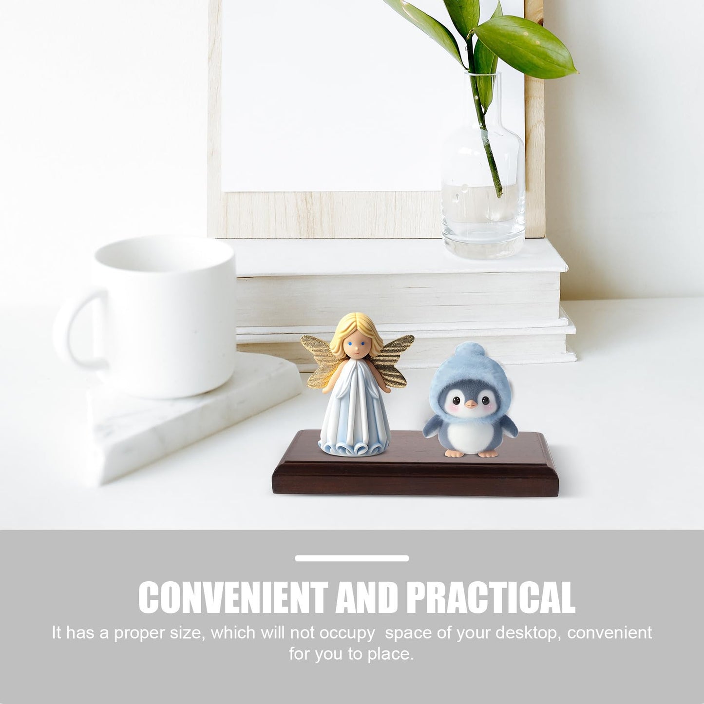 Anneome Wooden Display Stand for Action Figures and Planters, Natural Walnut Wood Material, Stable and Secure Multifunctional Riser Base Holder for Home Decoration and Car Display