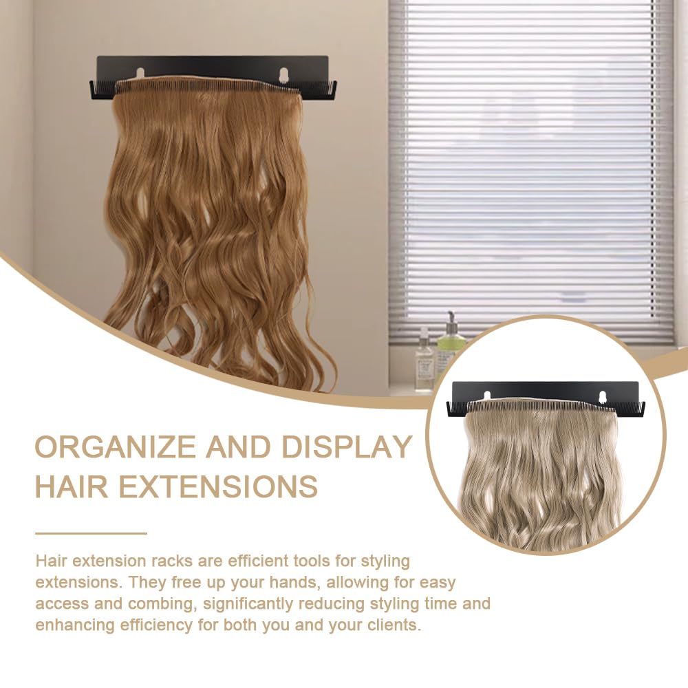 Hair Want Hair Extension Holder Stainless Steel Hair Extension Hanger Organizer Rack for Styling Hair Hanger Tool for Washing, Coloring and Blow-Drying of Weft, Clip-In, Tape-In Extensions