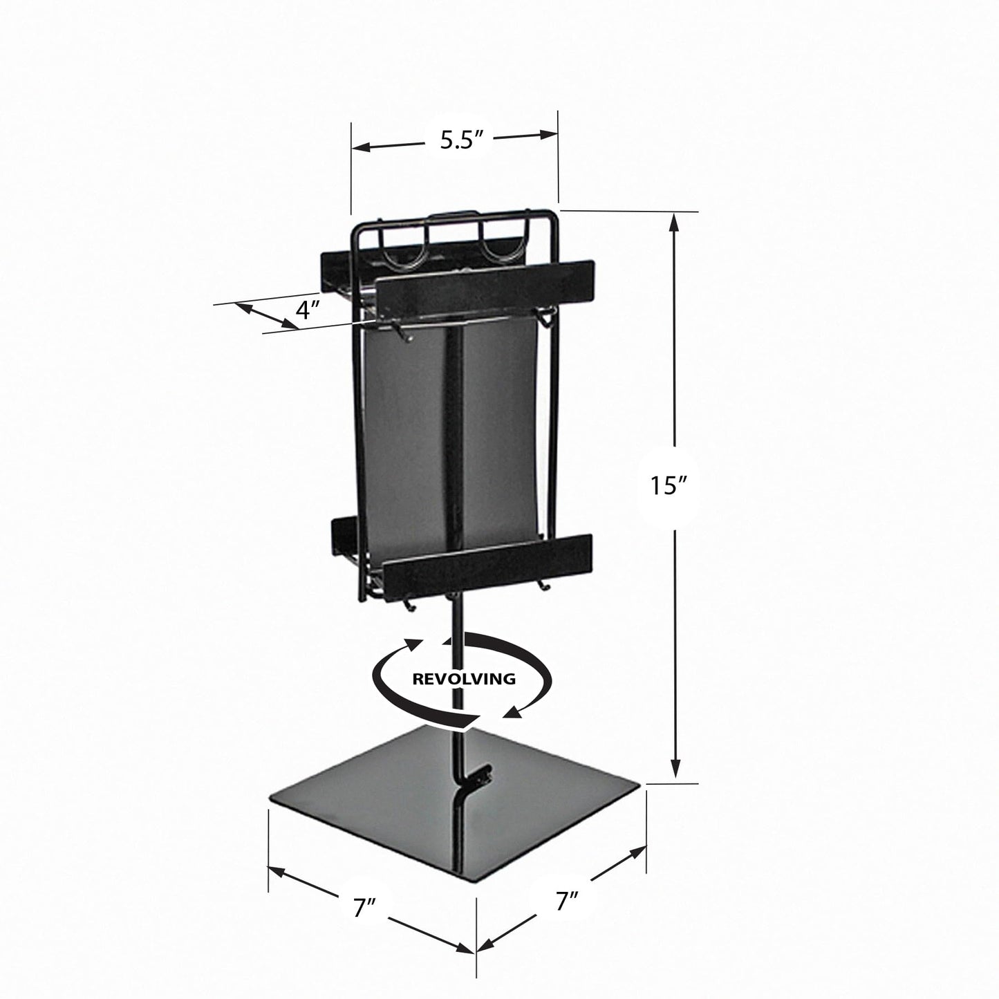 Azar Displays 223086 Metal Wire Counter Display, Black - Durable Retail Organizer for Countertops and Tabletops