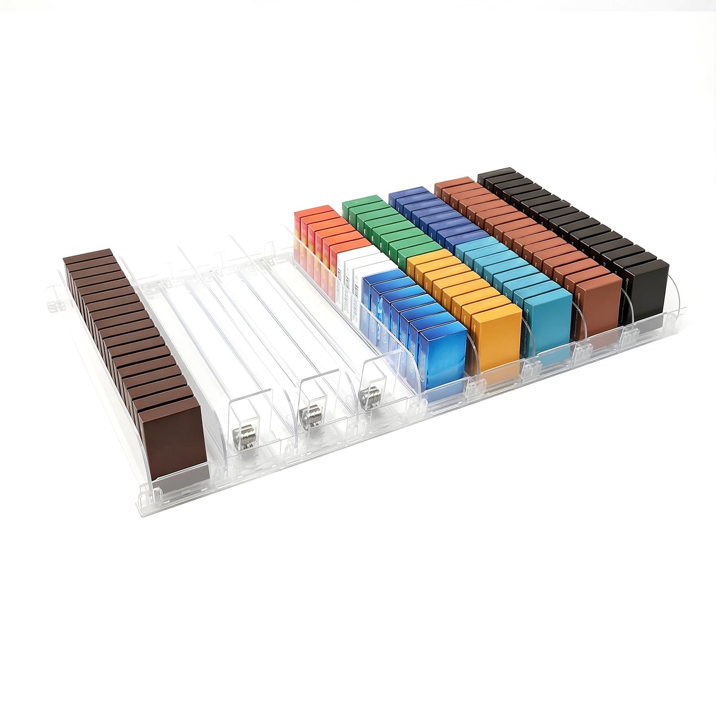 9-Rows Shelf Pusher Smart Management System,Supermarket Adjustable Width Spring-Loaded Cigarette & Merchandise Display Organizer for Gondola Shelves(23.82" x 11.81")