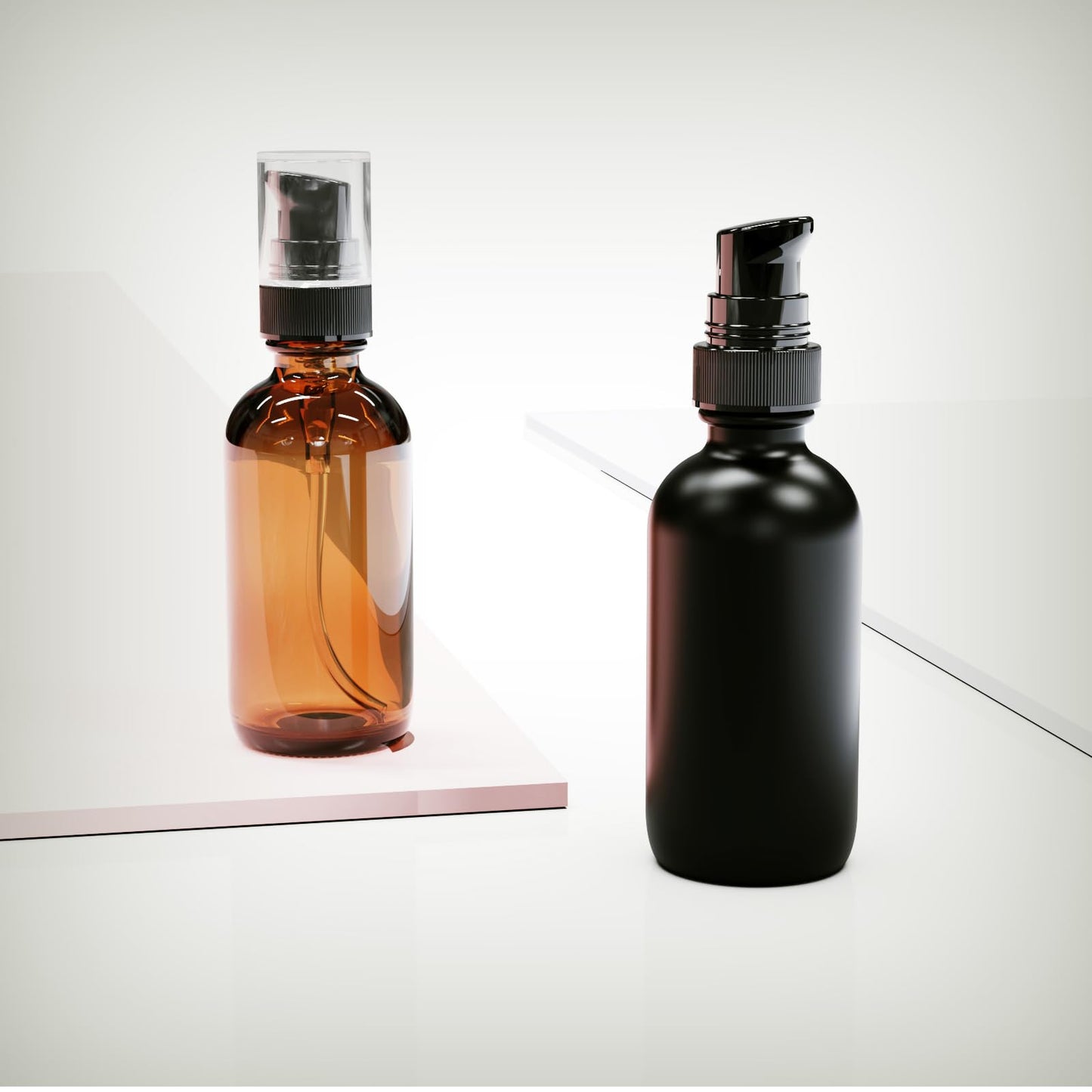 12Pack 60ml Matte Black Glass Pump Bottle with Black Top,2oz Small Dispenser, Travel Size Refillable Botttles for Lotions,Sercums,Essential Oils